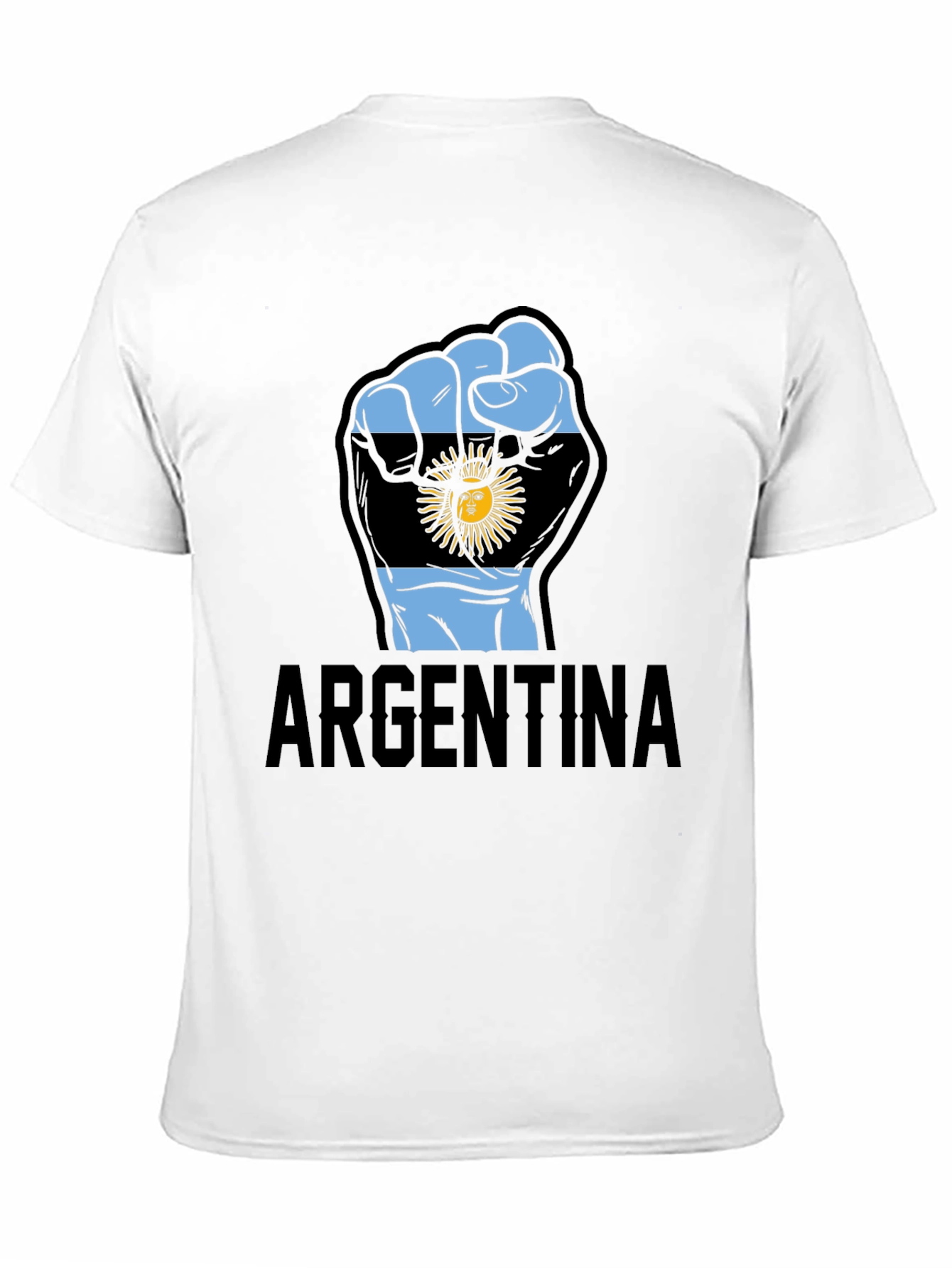 Argentina Flag Fist T-Shirt - Mens Black Tee