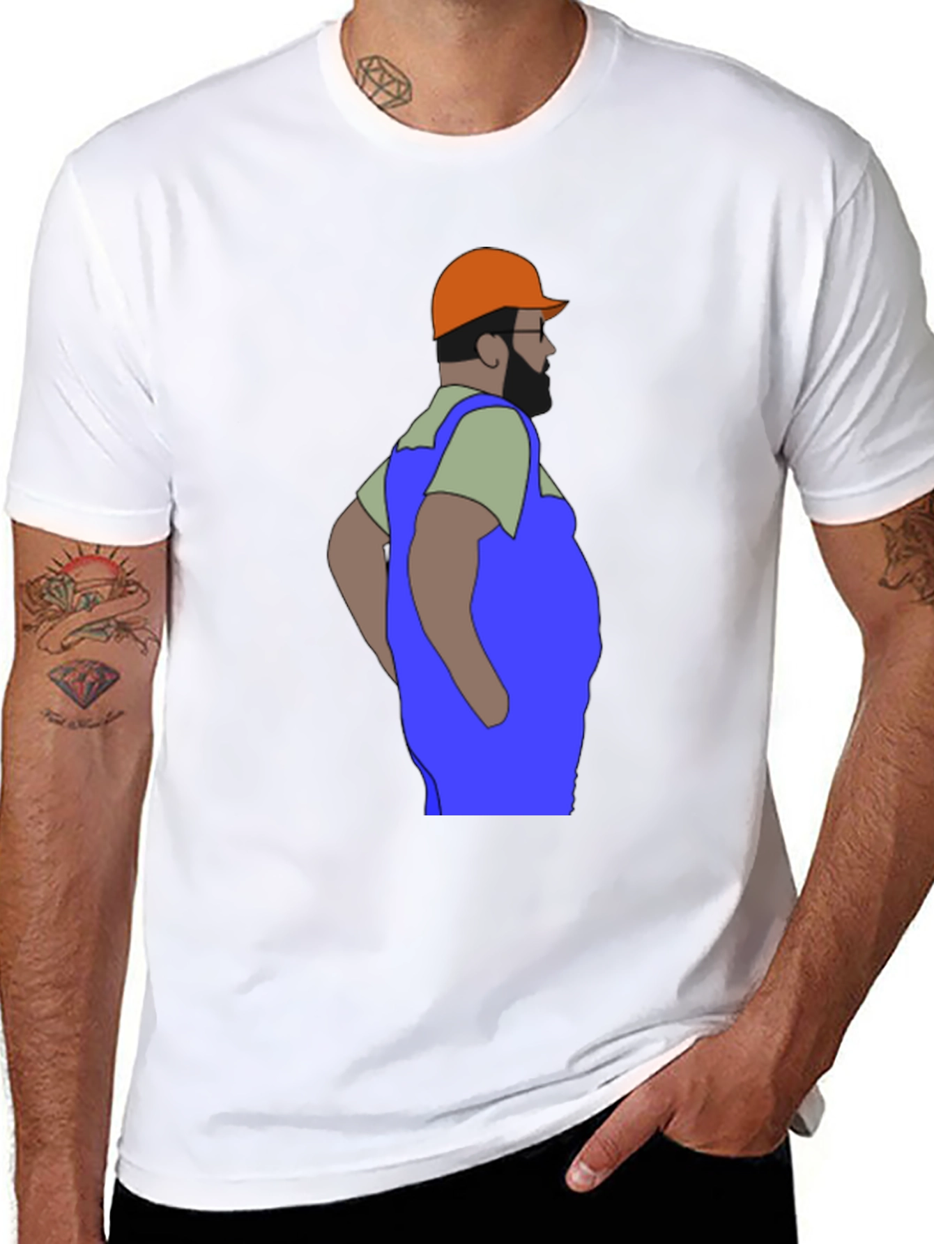 Cartoon Plumber Graphic T-Shirt