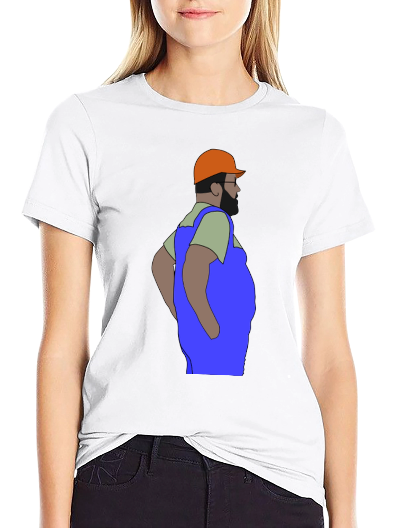 Cartoon Plumber Graphic T-Shirt