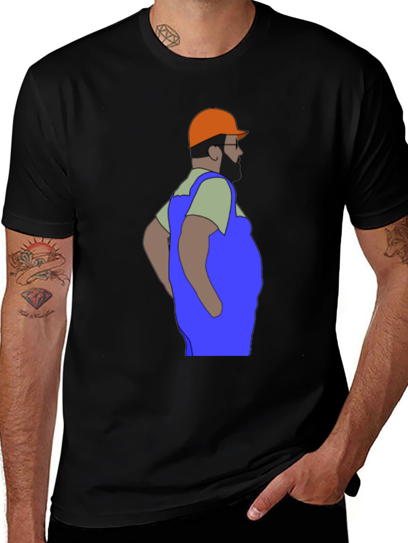 Cartoon Plumber Graphic T-Shirt