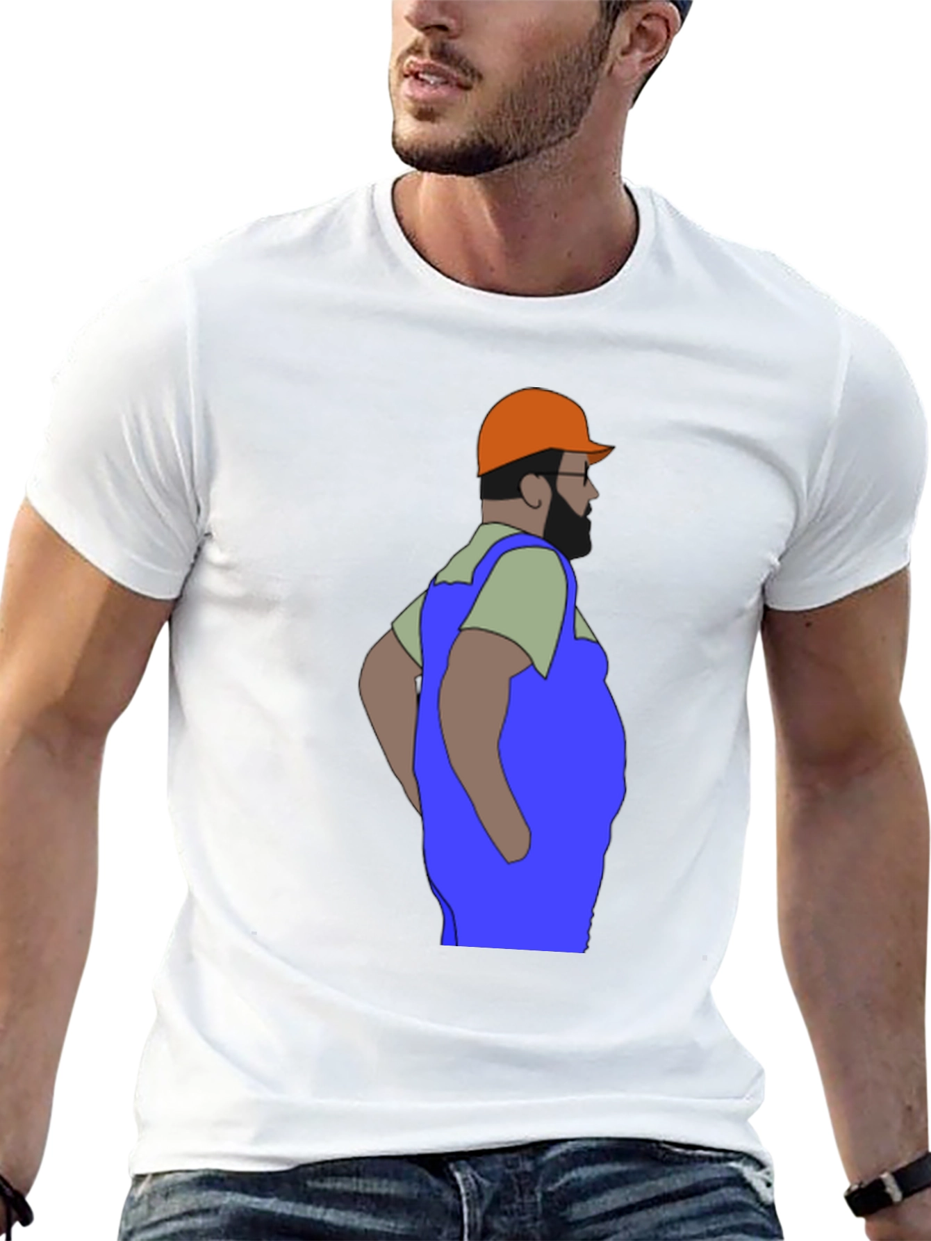 Cartoon Plumber Graphic T-Shirt