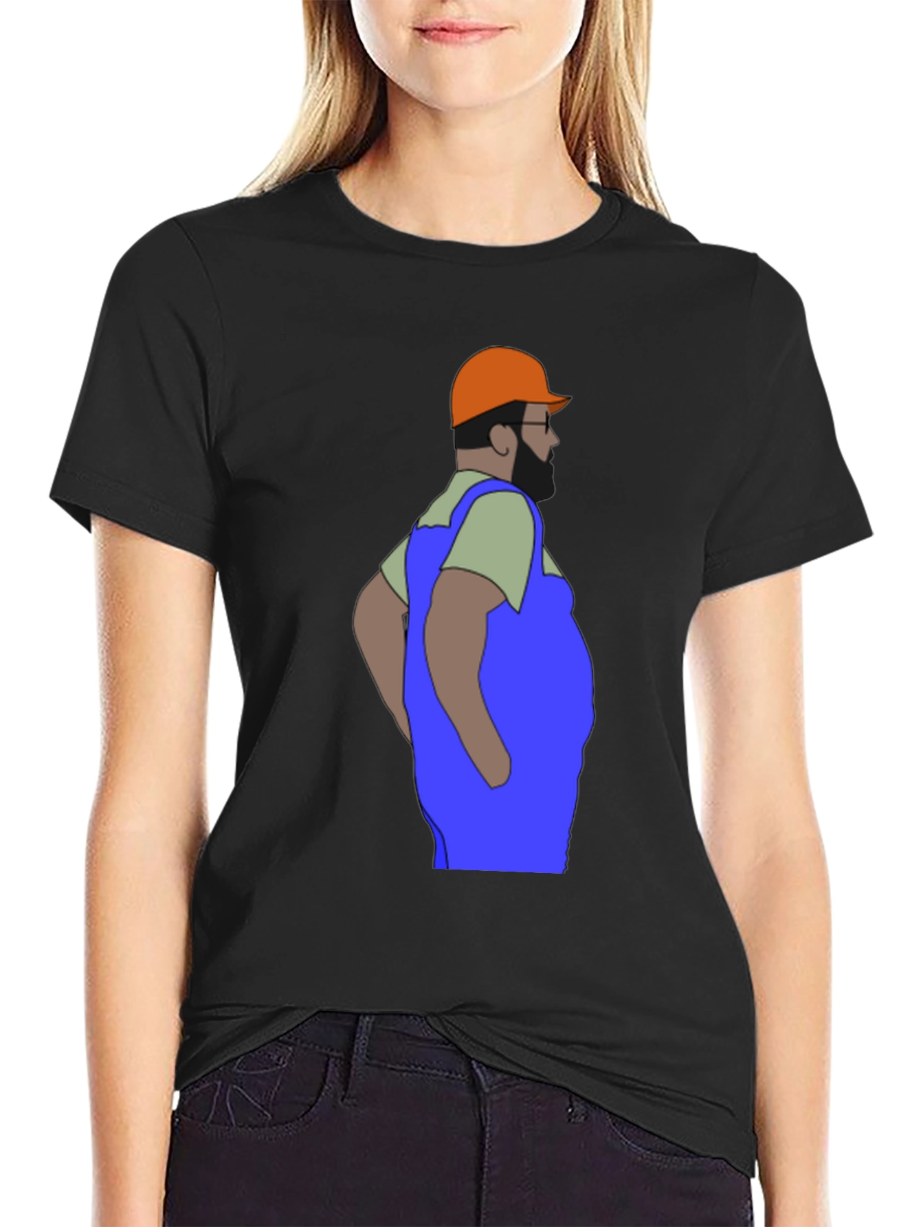 Cartoon Plumber Graphic T-Shirt