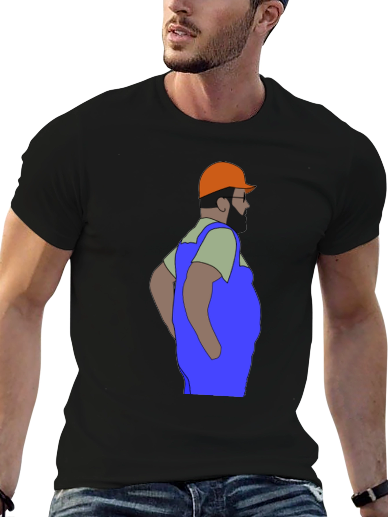 Cartoon Plumber Graphic T-Shirt