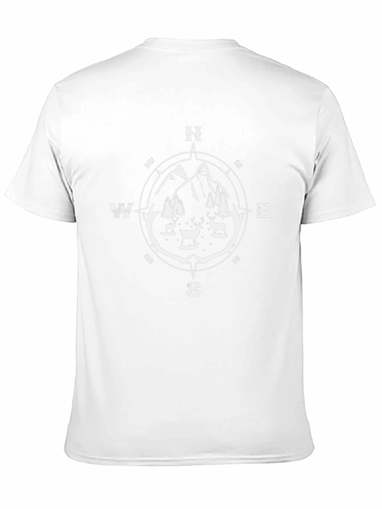 Compass Deer Graphic Tee - Nature Adventure Shirt
