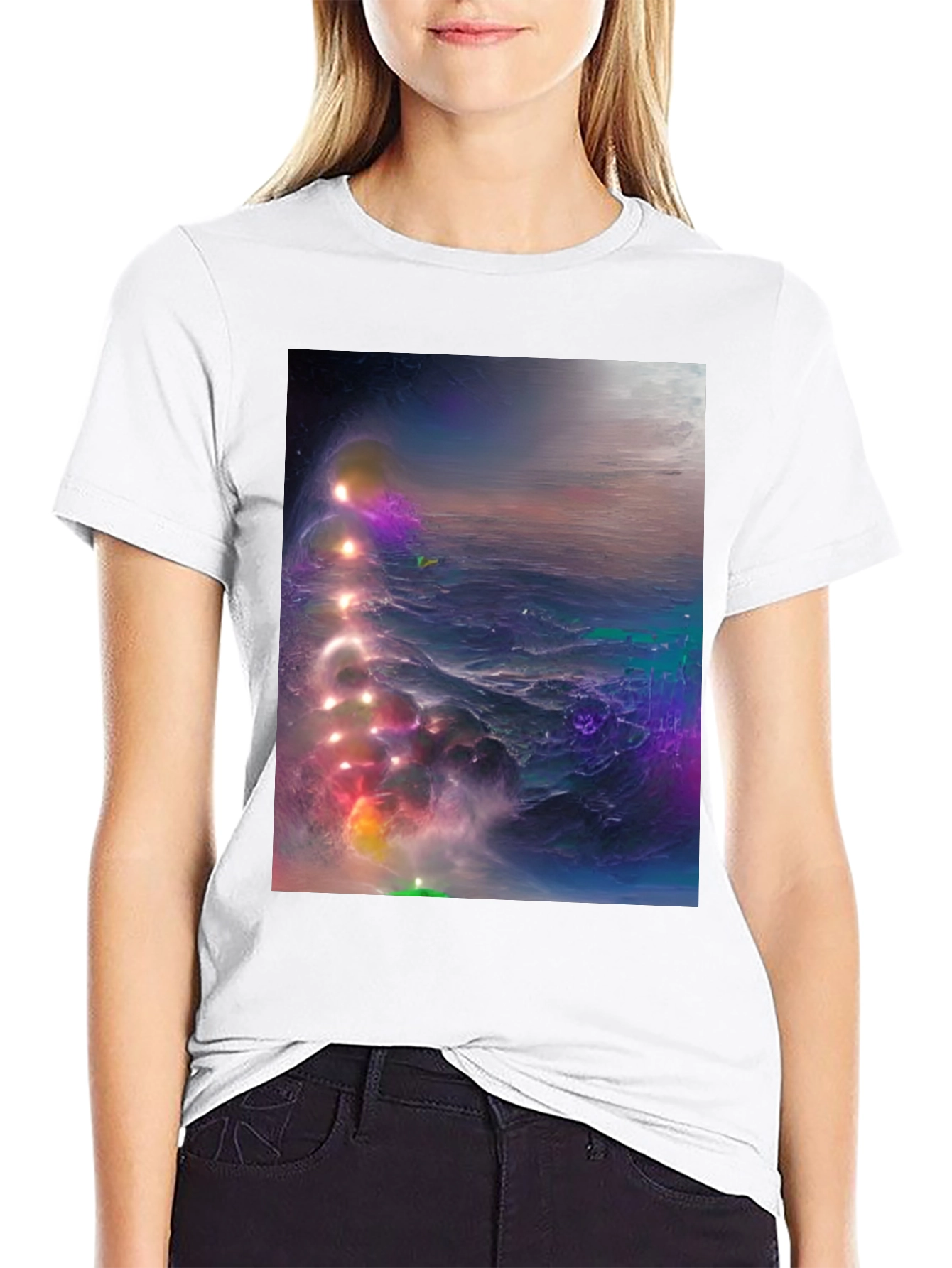 Cosmic Nebula Graphic Tee - Mens Black T-Shirt