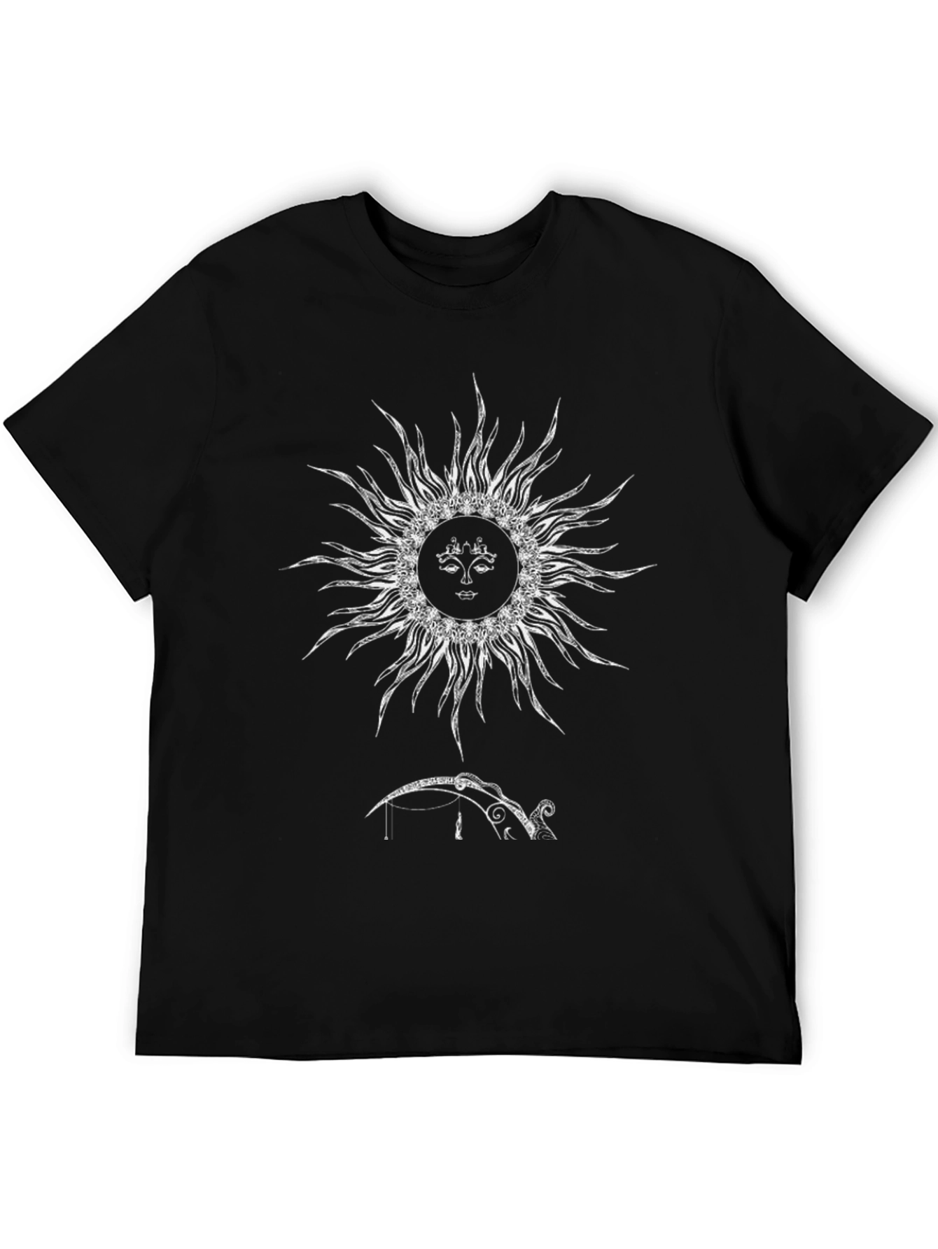 Celestial Sun Graphic Tee - Black