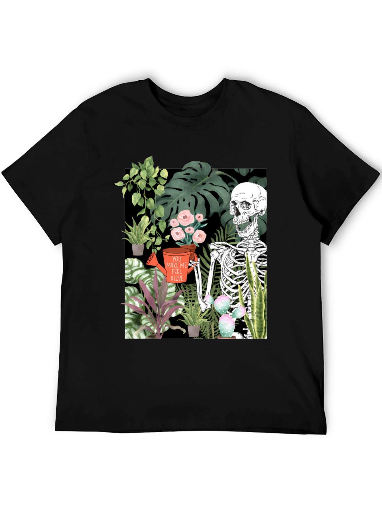 Skeleton Gardener Graphic T-Shirt - Make Me Feel Alive