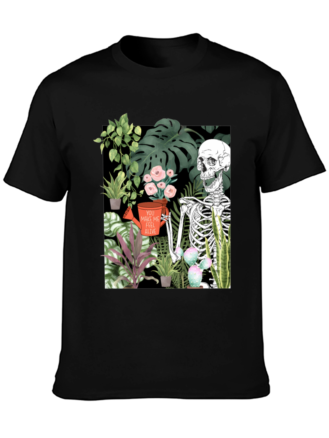 Skeleton Gardener Graphic T-Shirt - Make Me Feel Alive