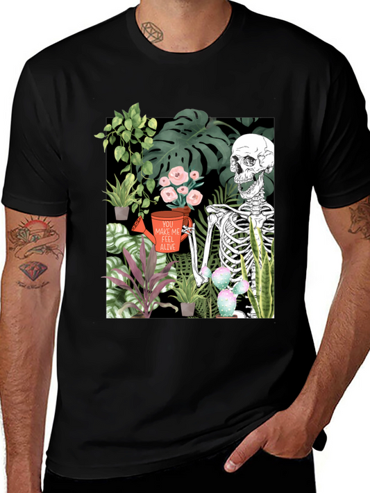 Skeleton Gardener Graphic T-Shirt - Make Me Feel Alive