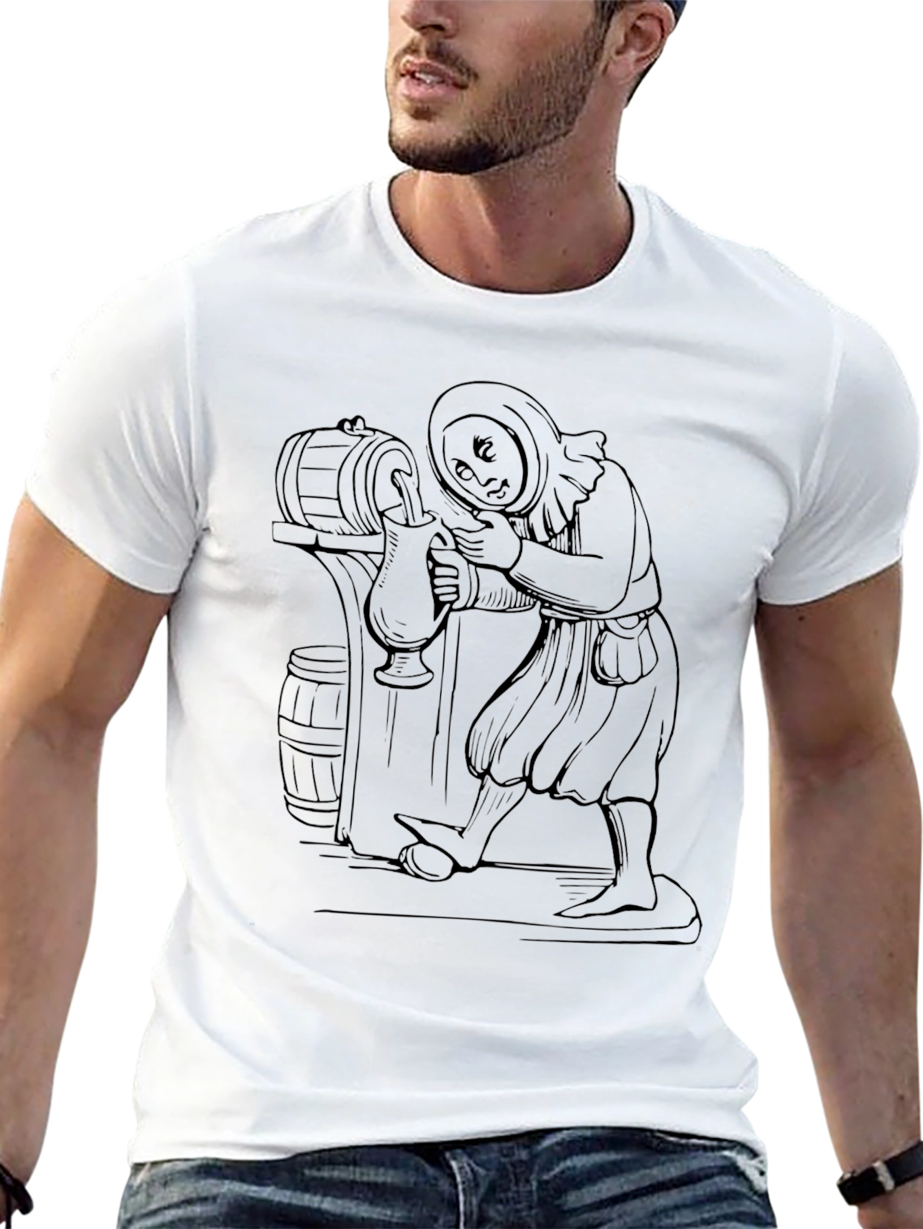 Monk Pouring Drink T-Shirt