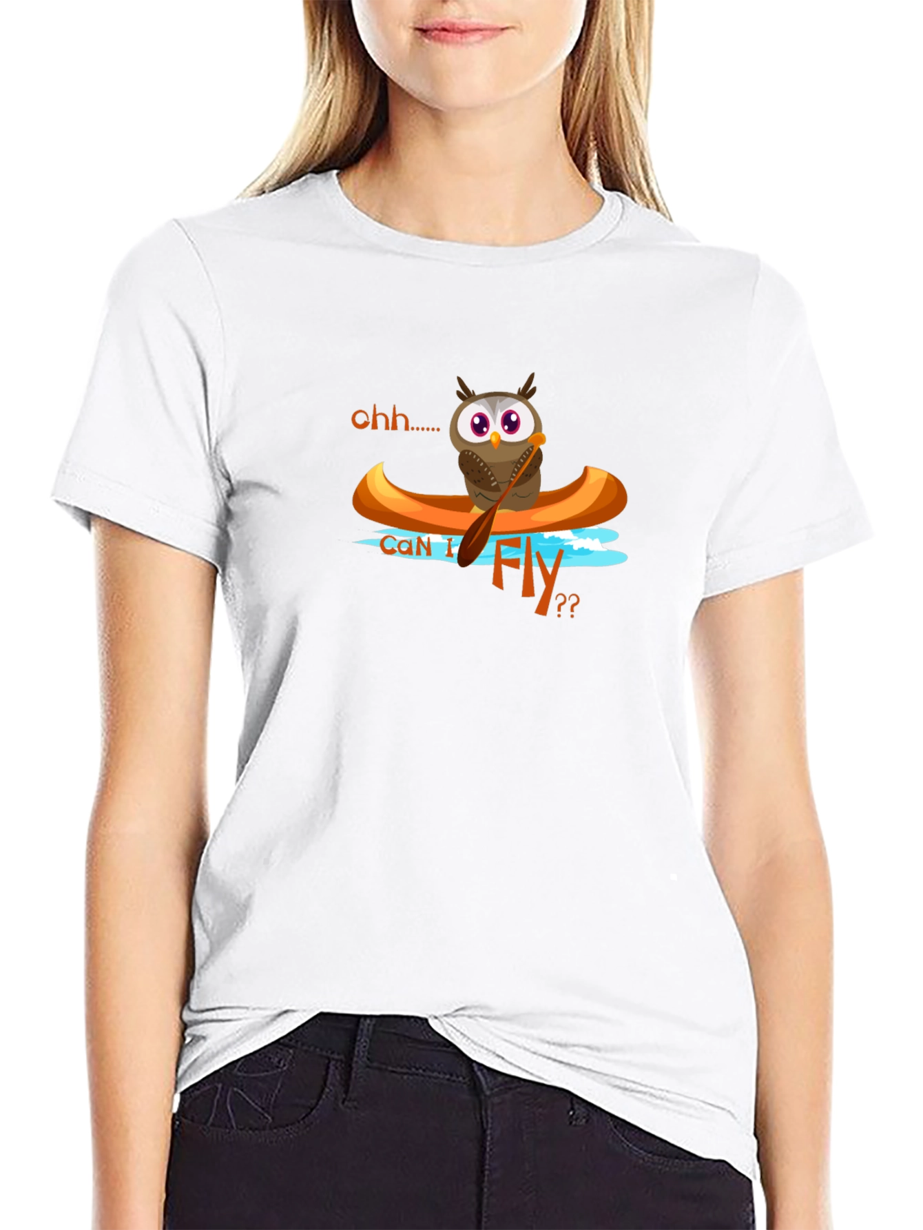 Owl in Canoe Graphic T-Shirt