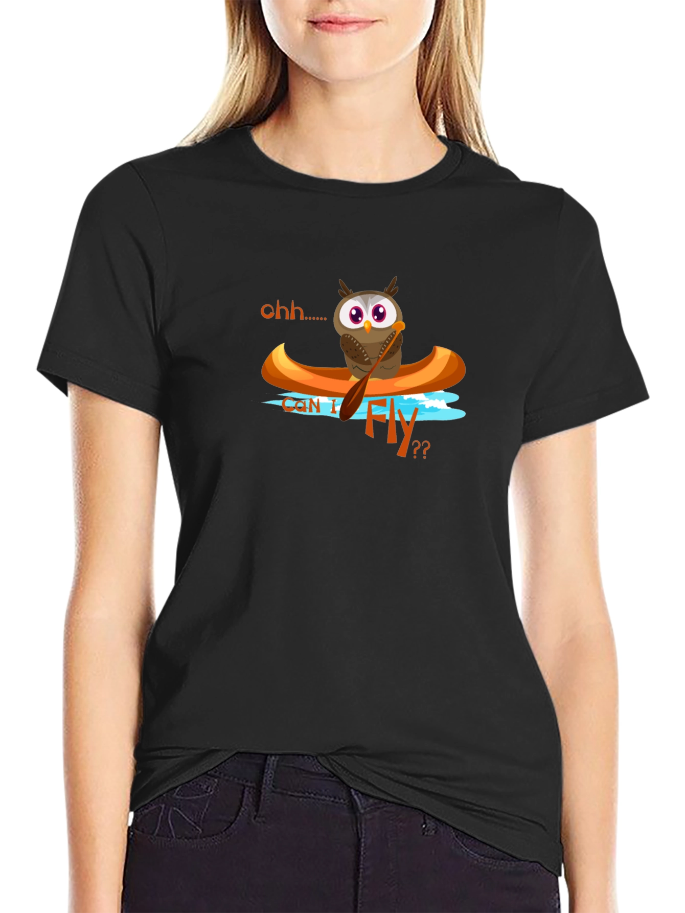 Owl in Canoe Graphic T-Shirt