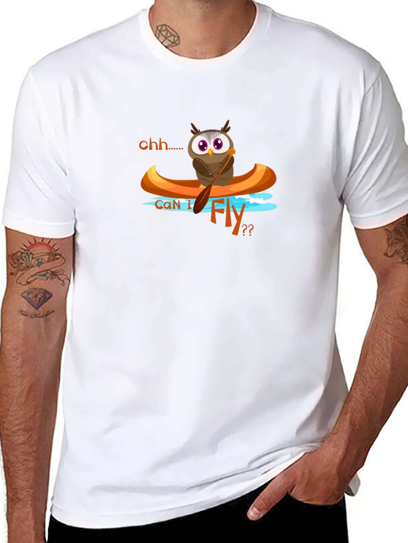 Owl in Canoe Graphic T-Shirt