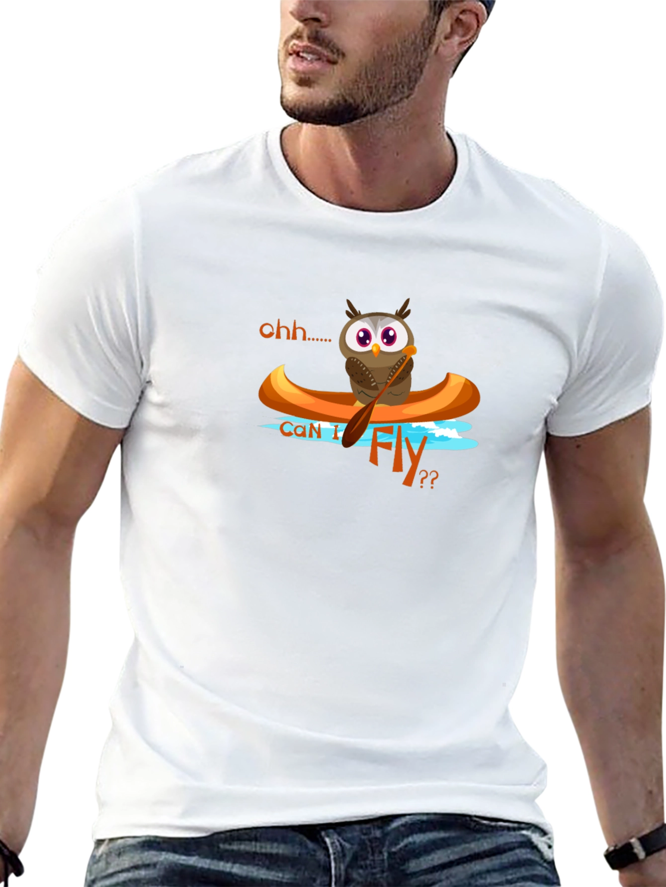 Owl in Canoe Graphic T-Shirt