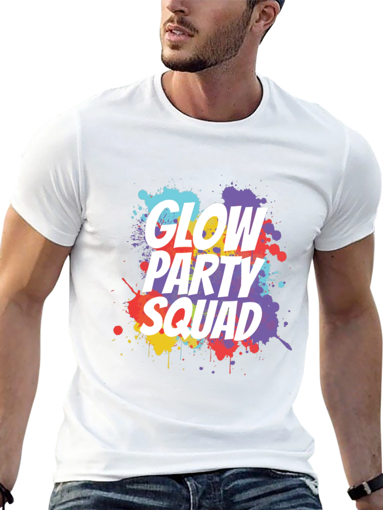 Glow Party Squad Black T-Shirt