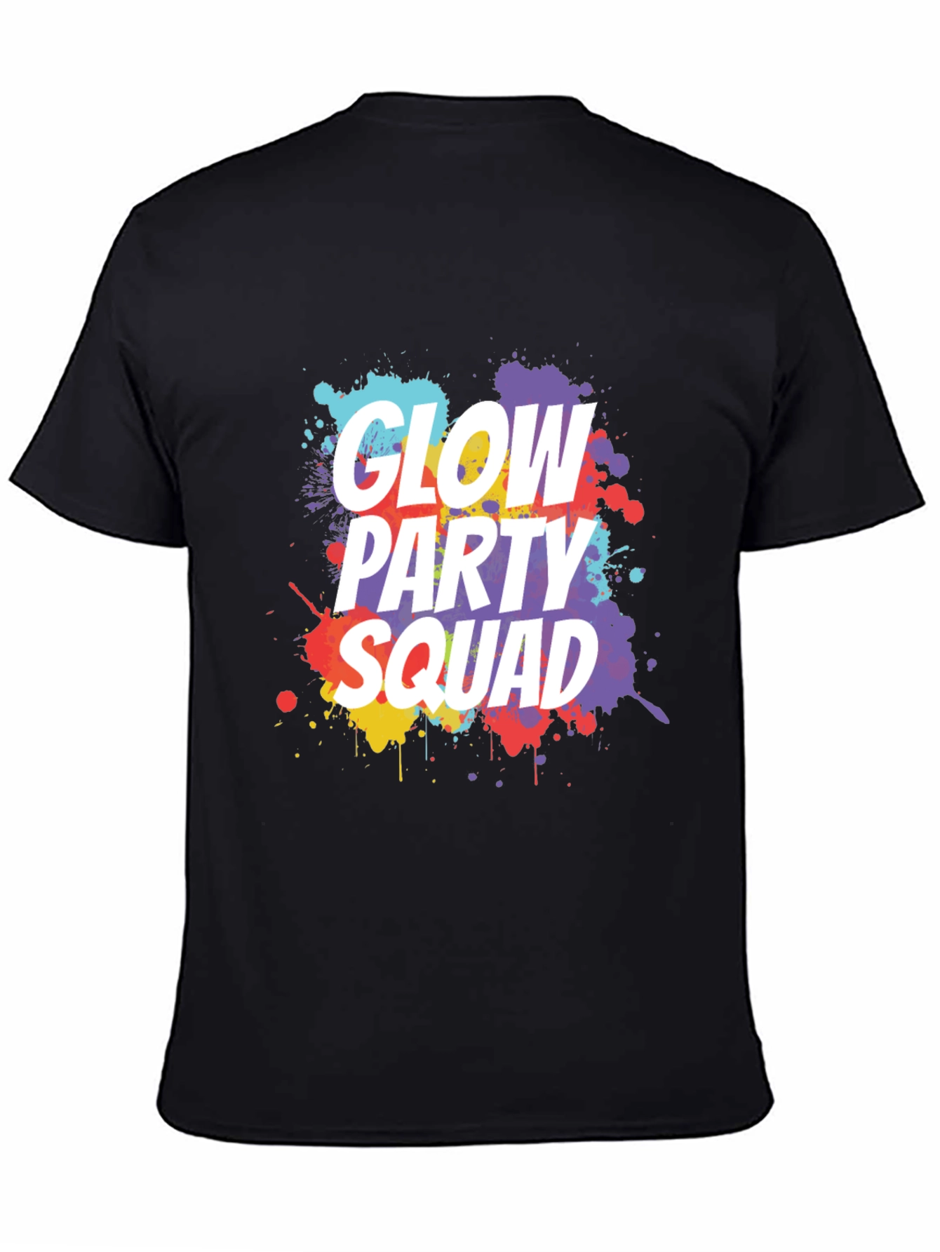 Glow Party Squad Black T-Shirt