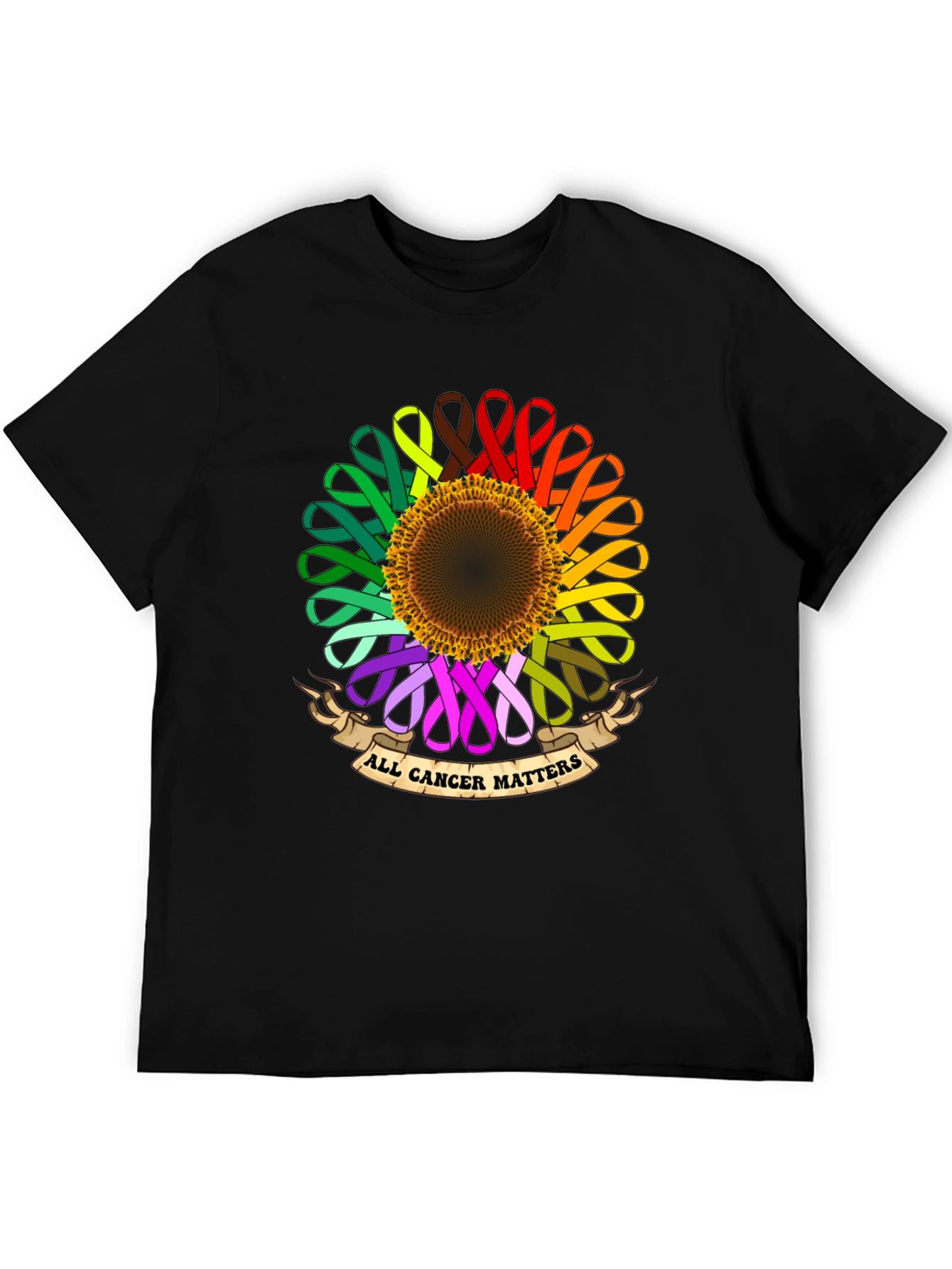 All Cancer Matters Ribbon Sunflower T-Shirt