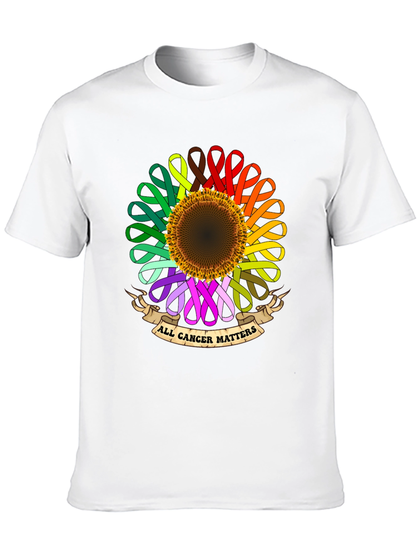 All Cancer Matters Ribbon Sunflower T-Shirt