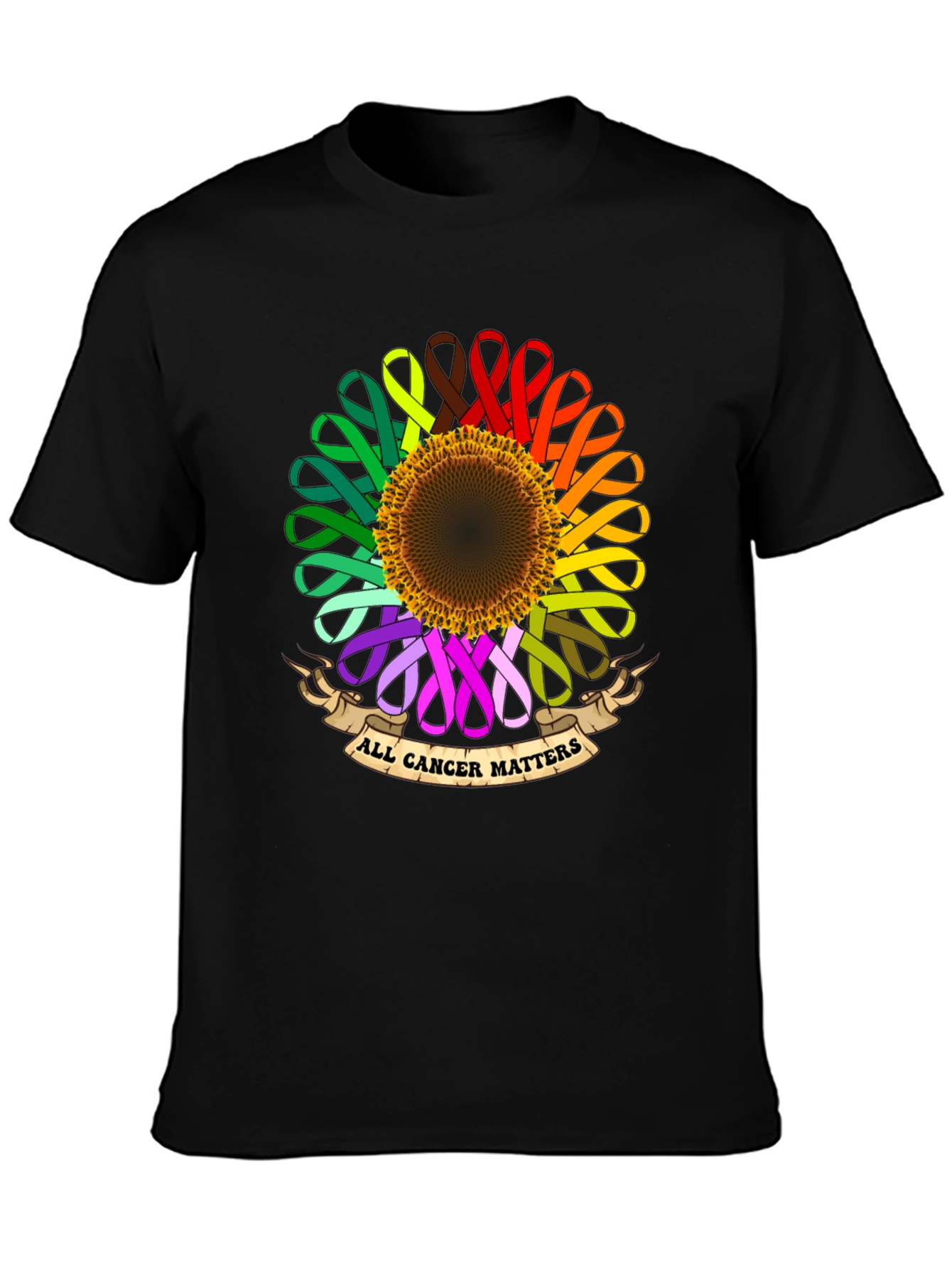All Cancer Matters Ribbon Sunflower T-Shirt