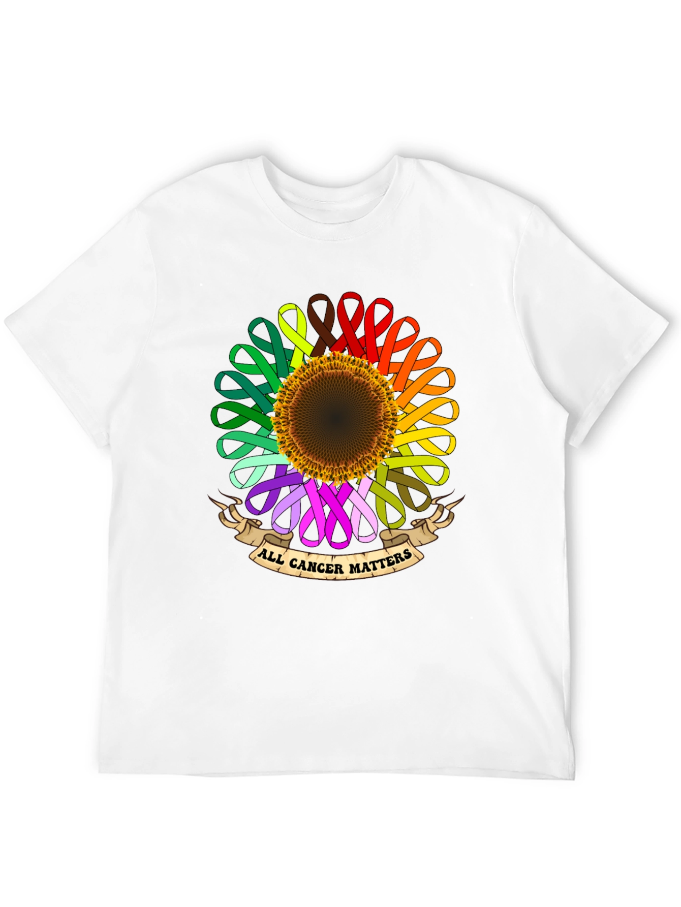 All Cancer Matters Ribbon Sunflower T-Shirt