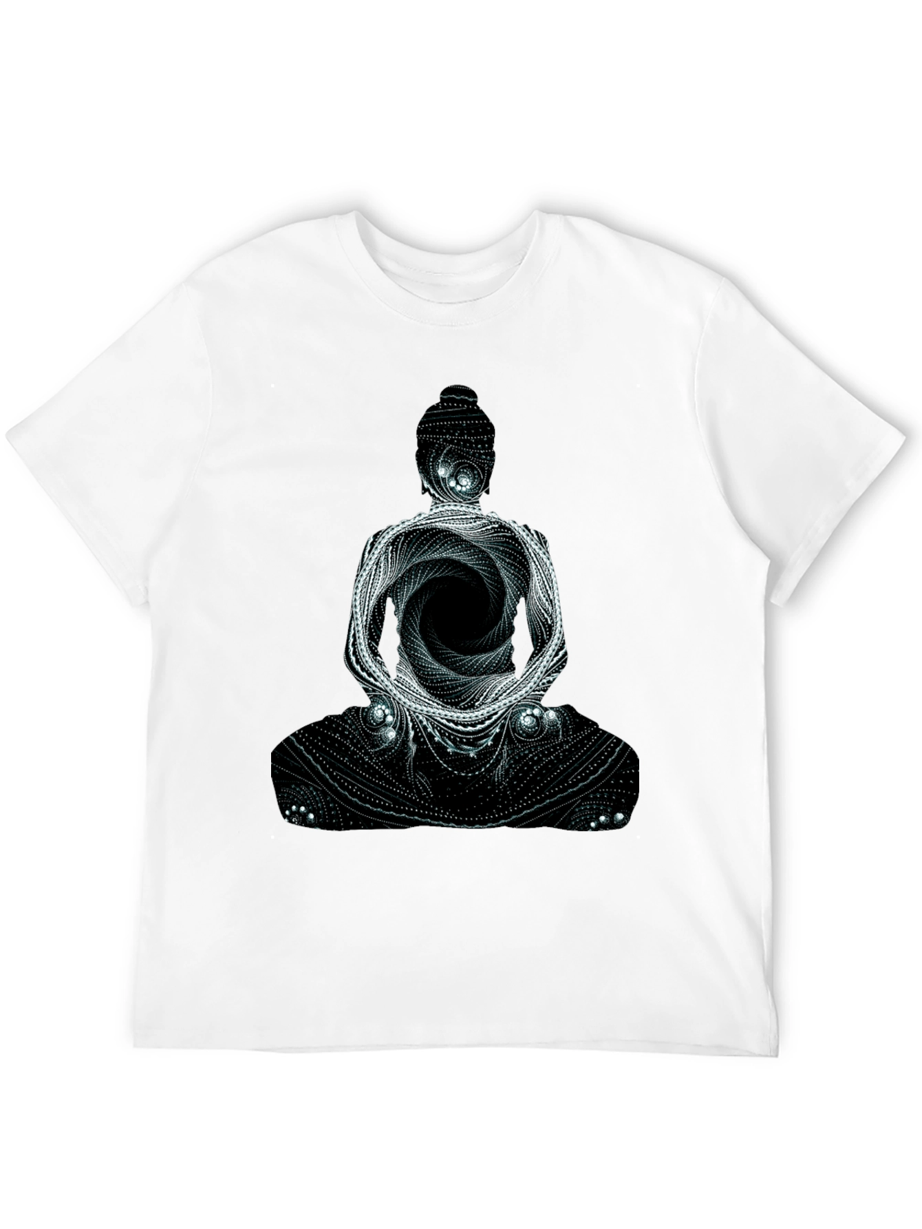 Buddha Graphic Print Mens Black T-Shirt