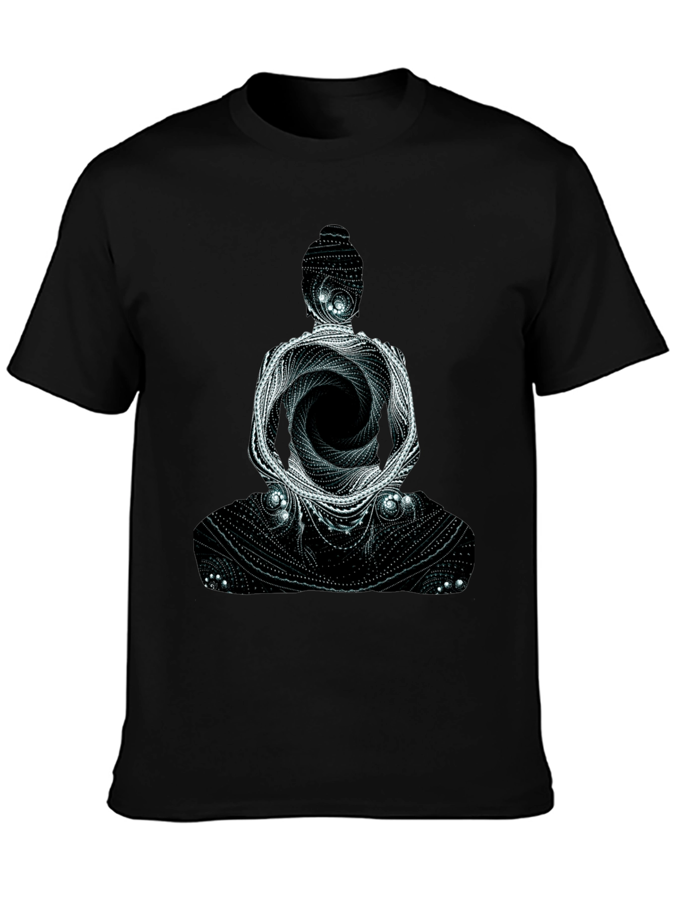 Buddha Graphic Print Mens Black T-Shirt