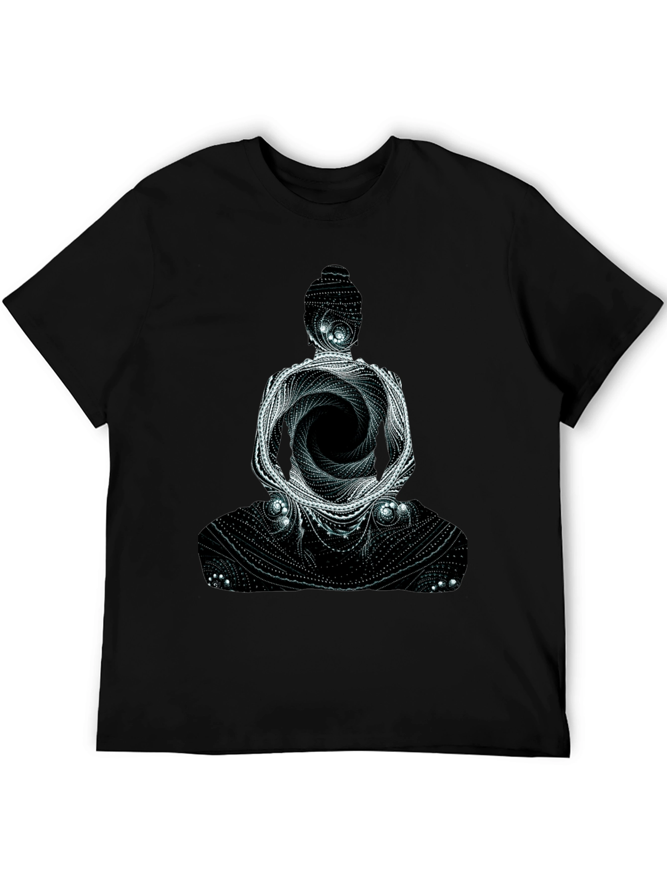 Buddha Graphic Print Mens Black T-Shirt