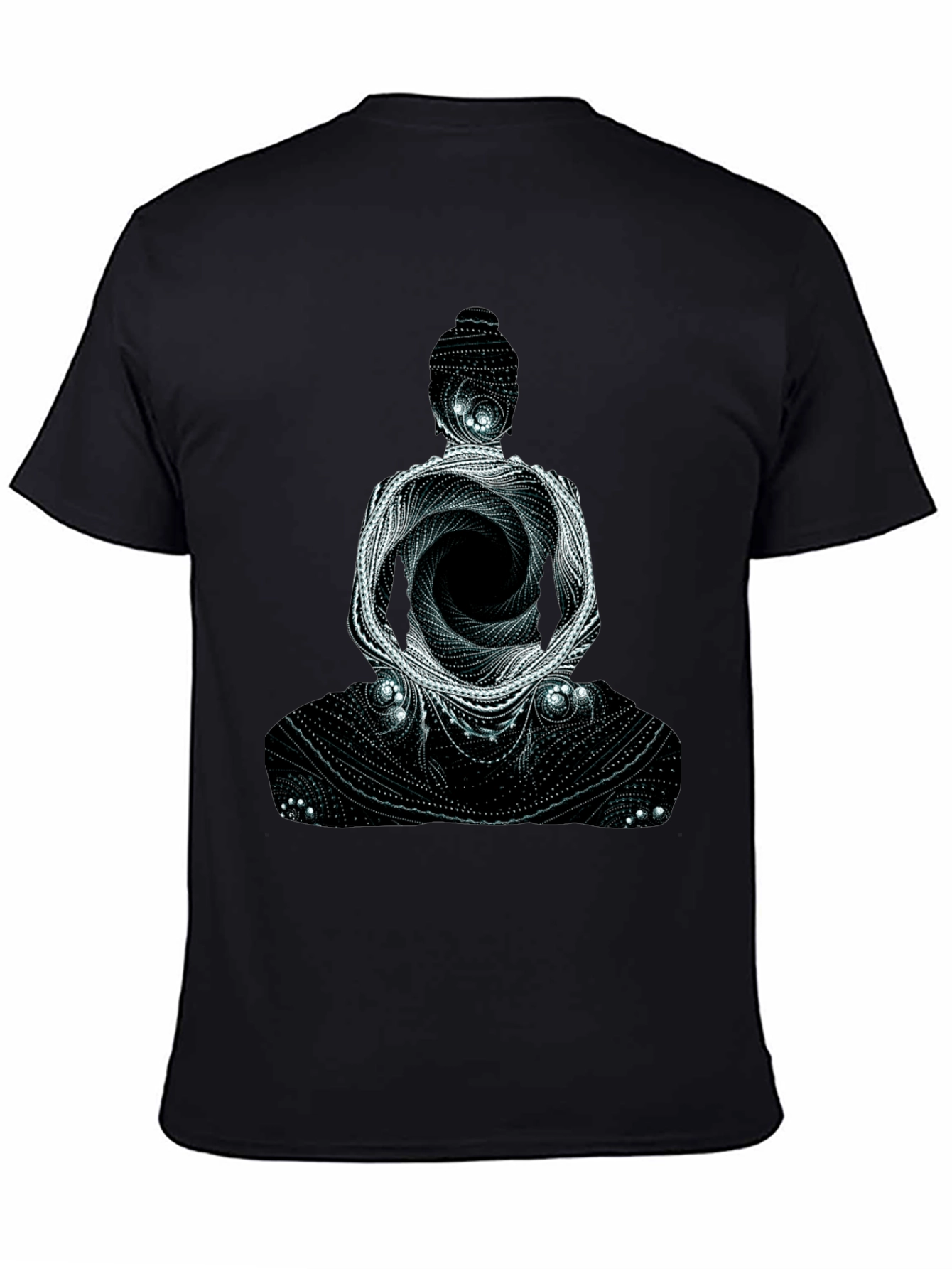 Buddha Graphic Print Mens Black T-Shirt