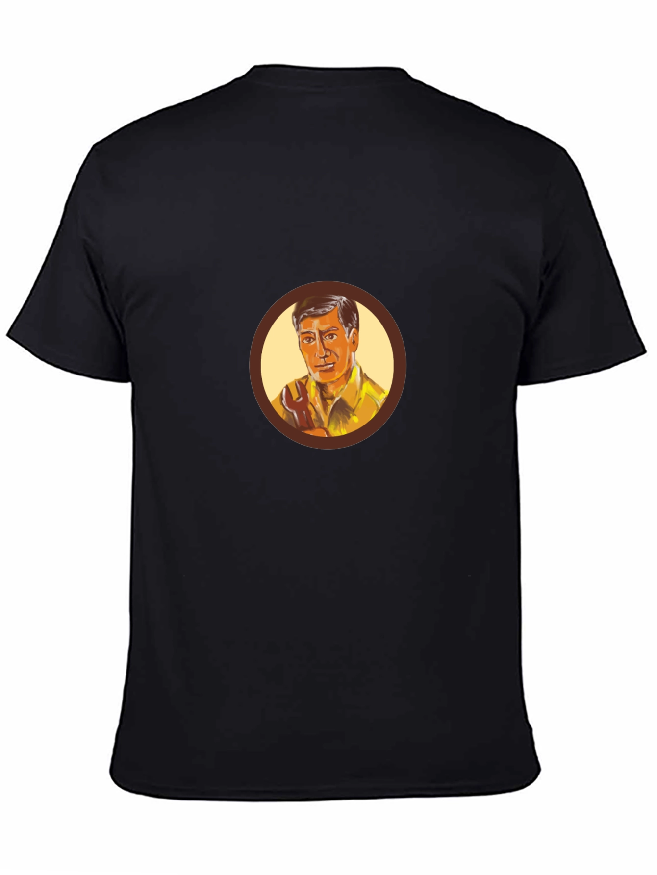 Retro Cartoon Man Graphic Black T-Shirt