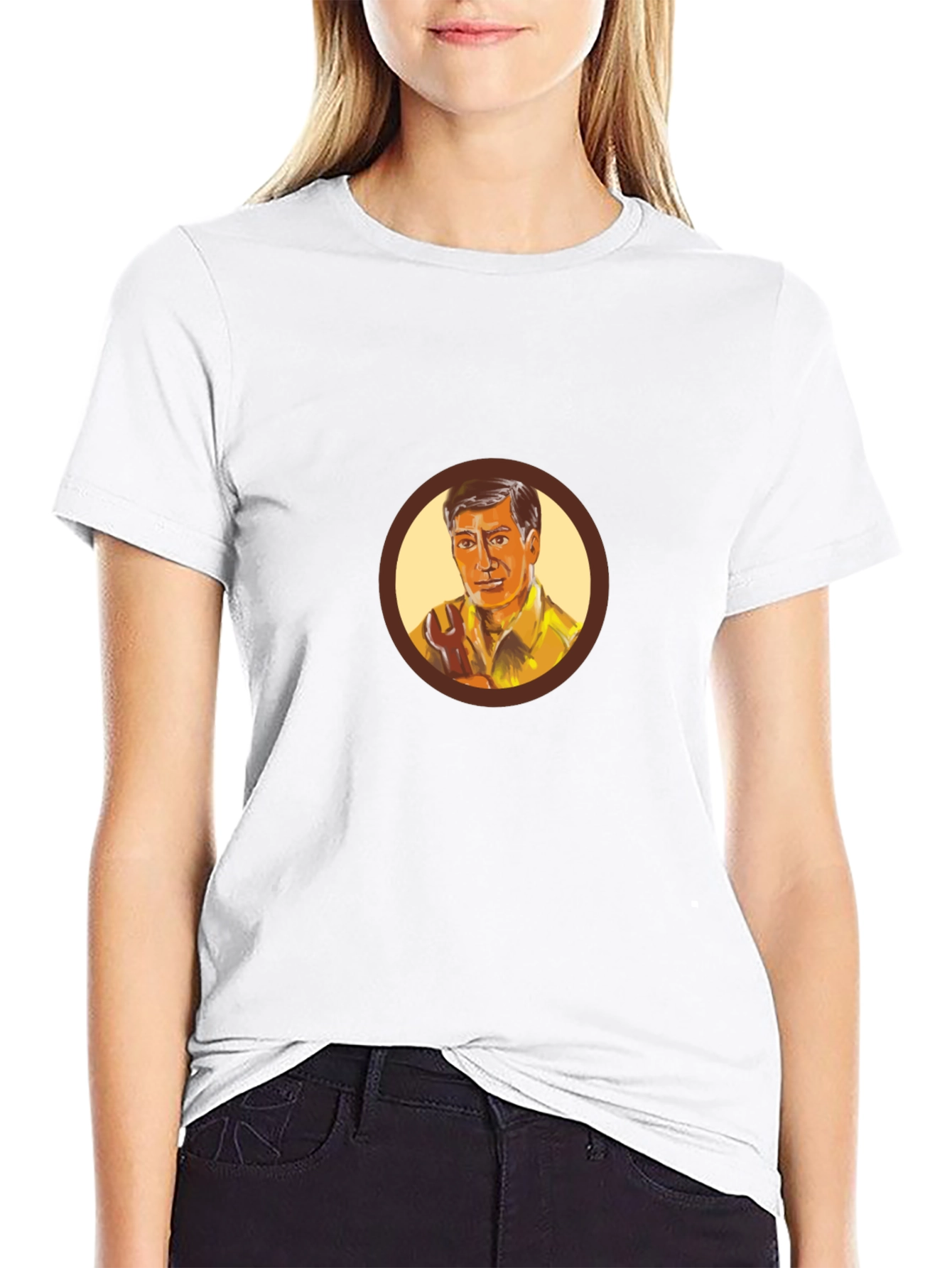 Retro Cartoon Man Graphic Black T-Shirt