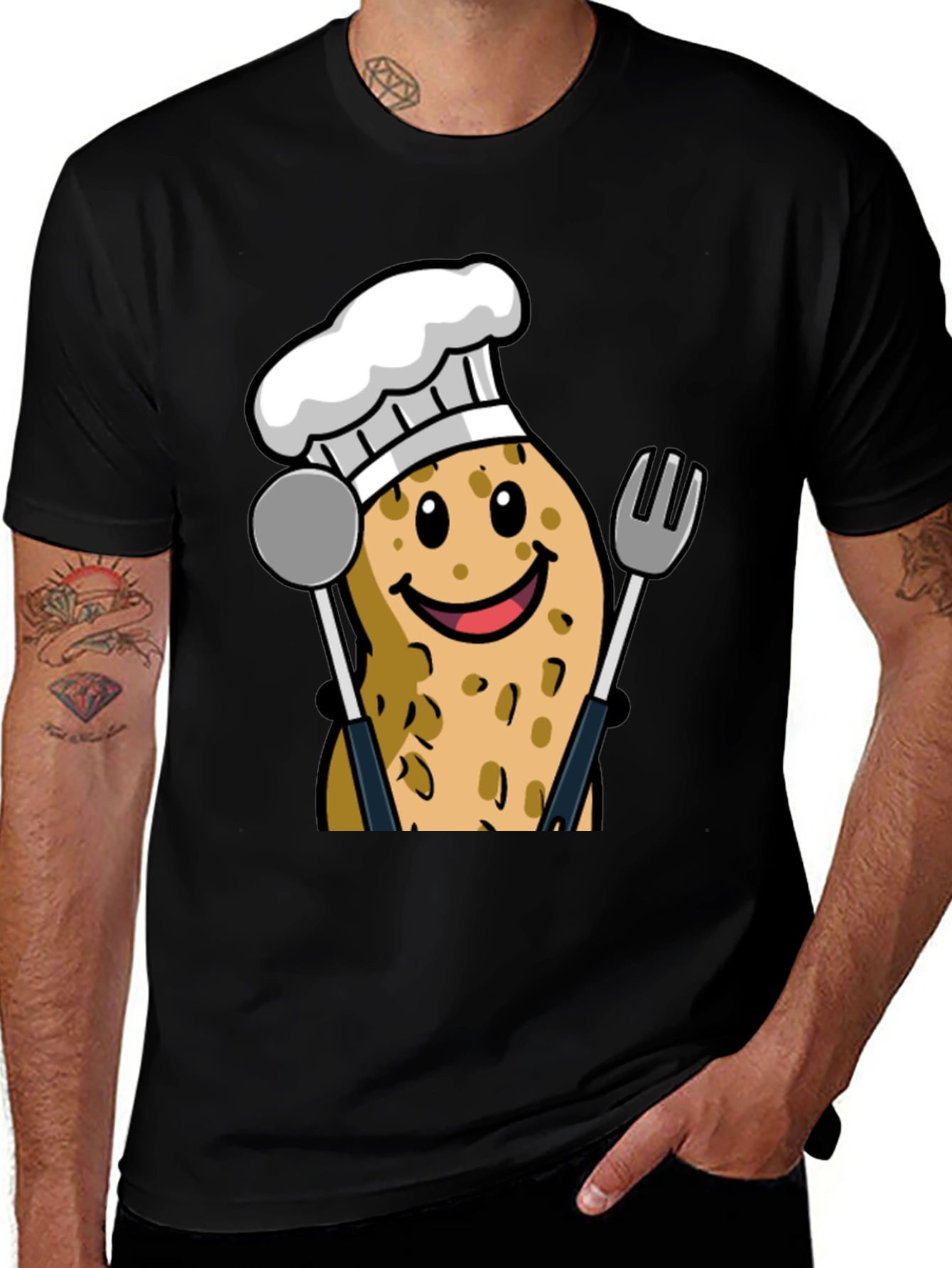 Funny Potato Chef Graphic T-Shirt