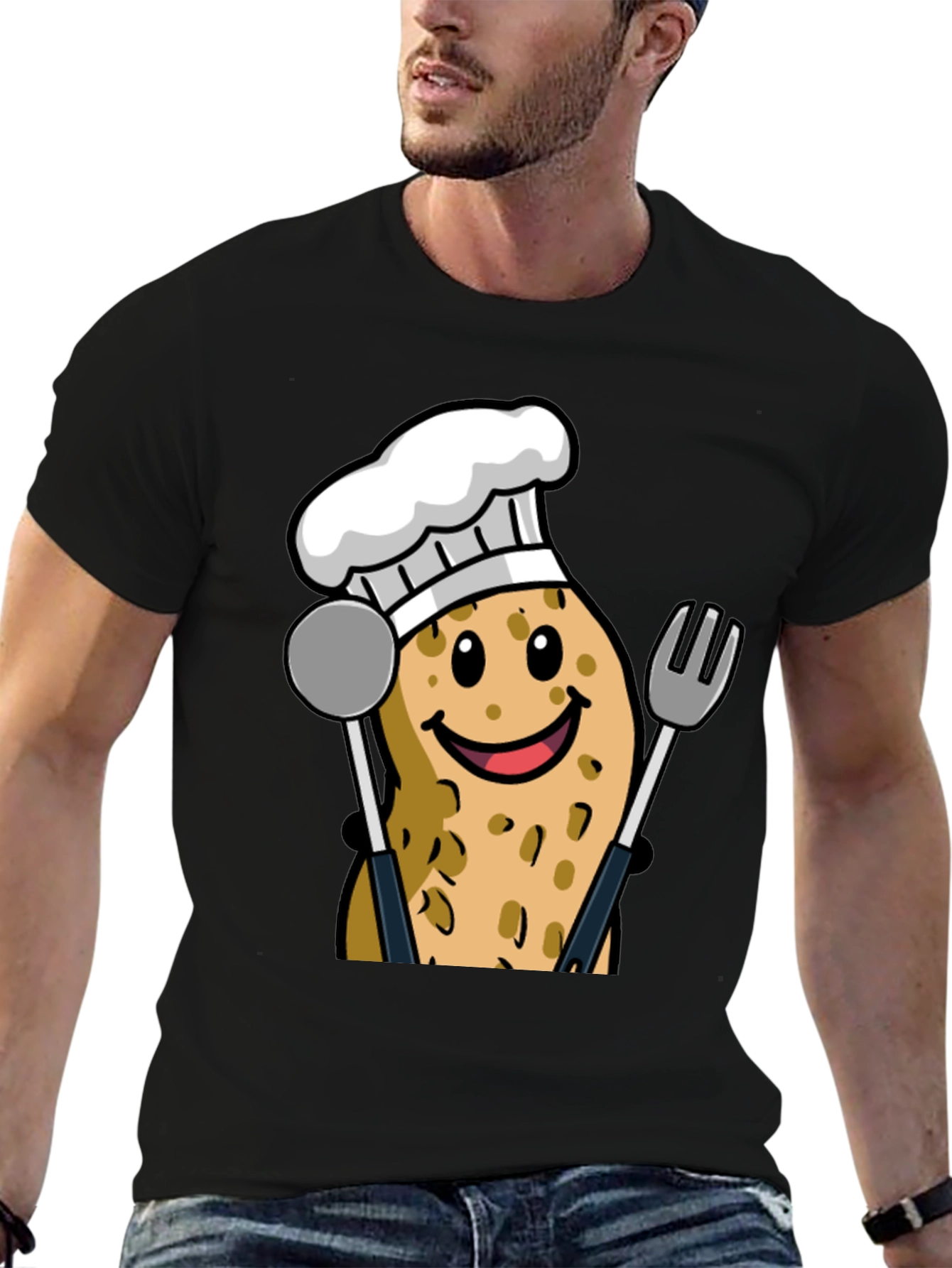 Funny Potato Chef Graphic T-Shirt