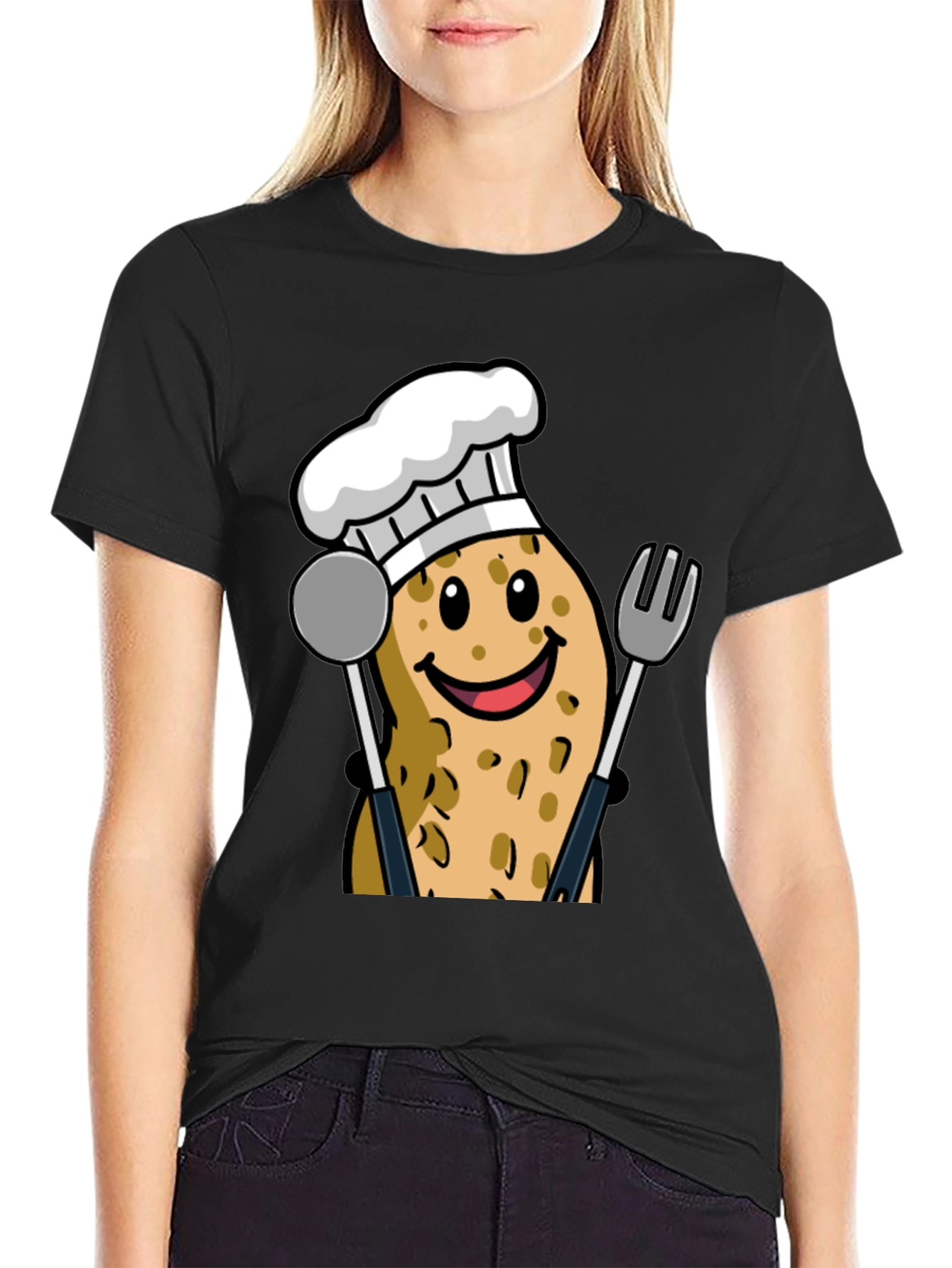 Funny Potato Chef Graphic T-Shirt
