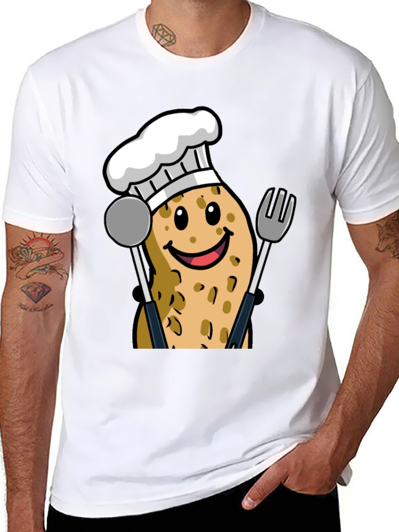 Funny Potato Chef Graphic T-Shirt