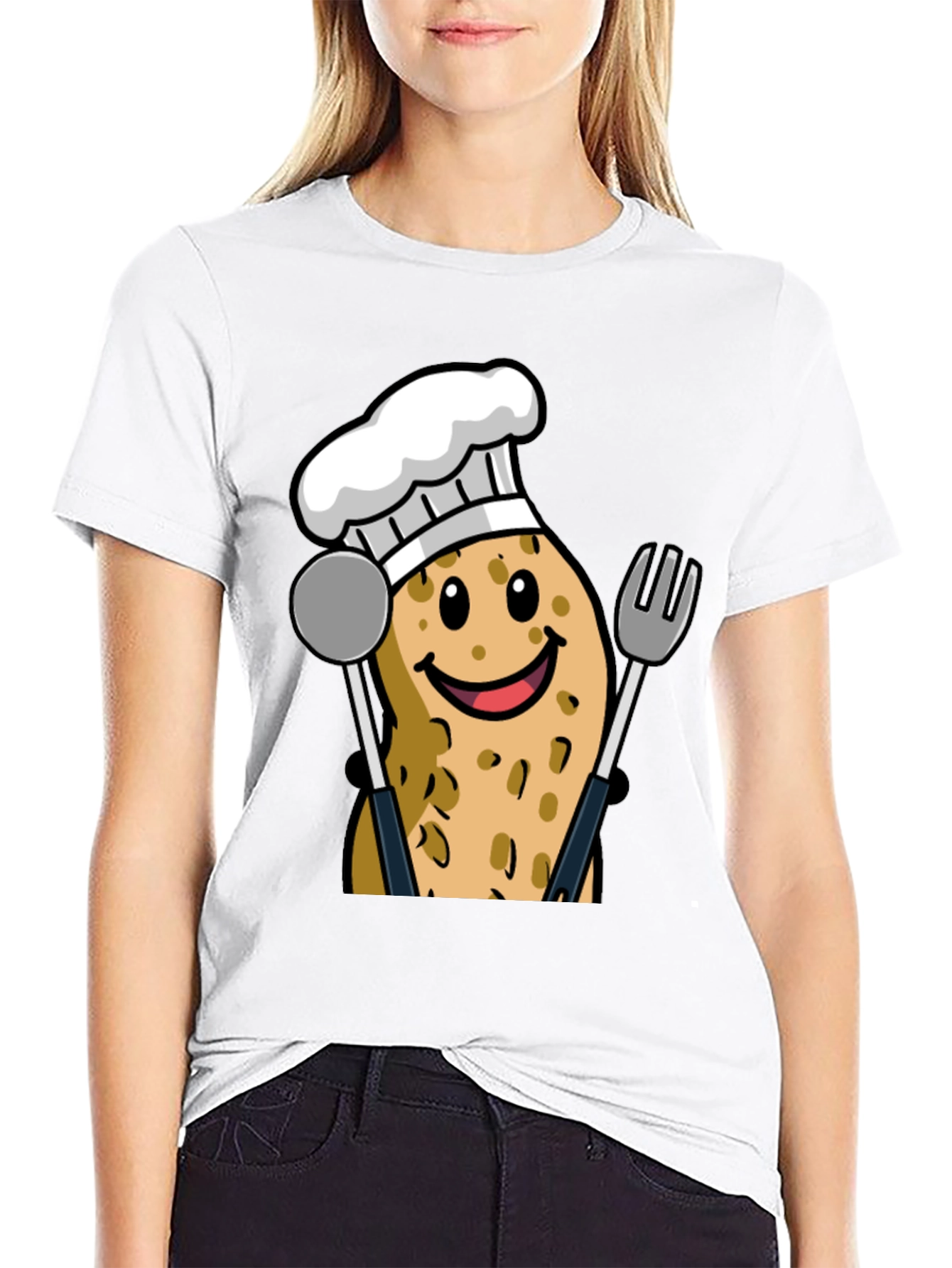 Funny Potato Chef Graphic T-Shirt