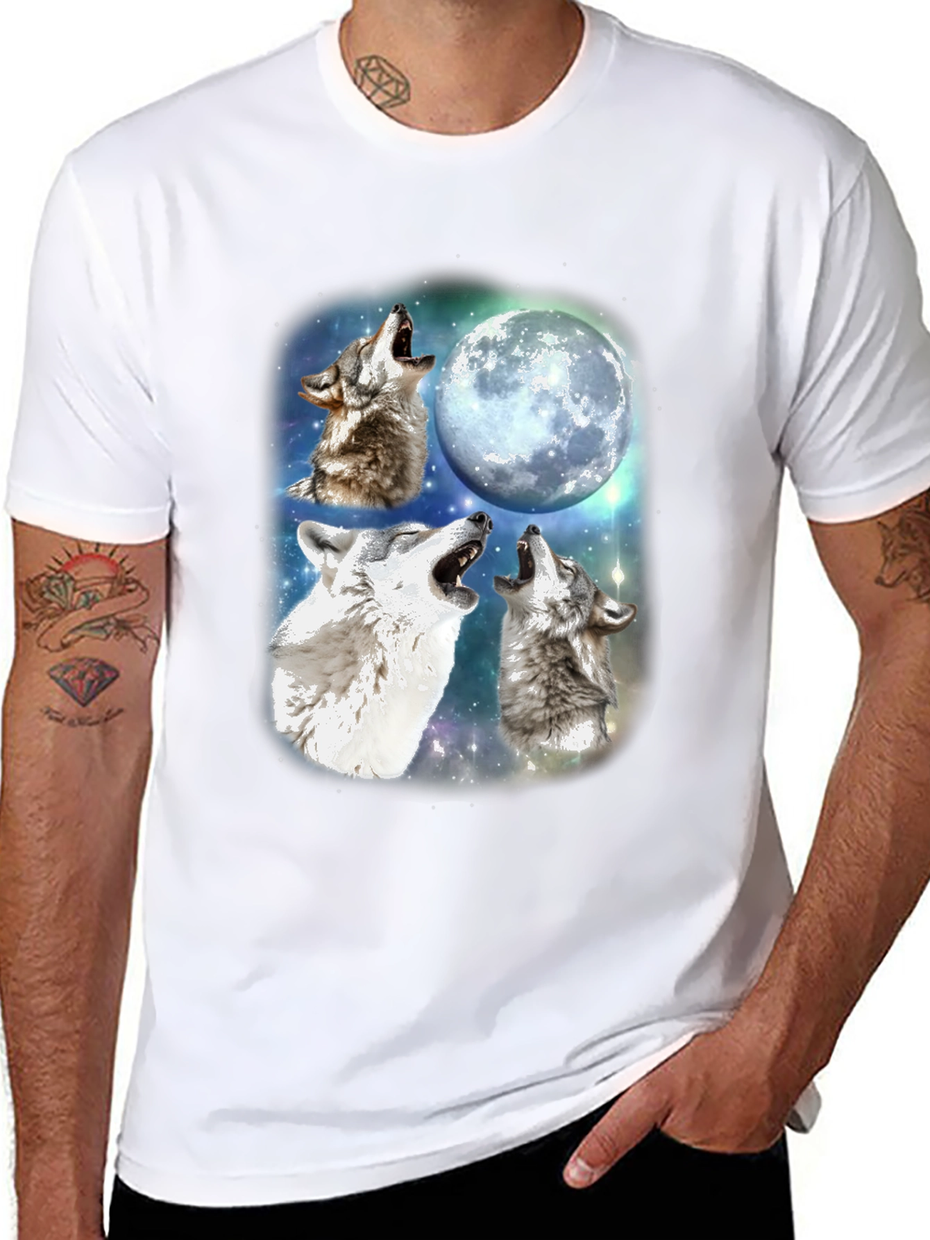 Three Wolf Moon T-Shirt - Black