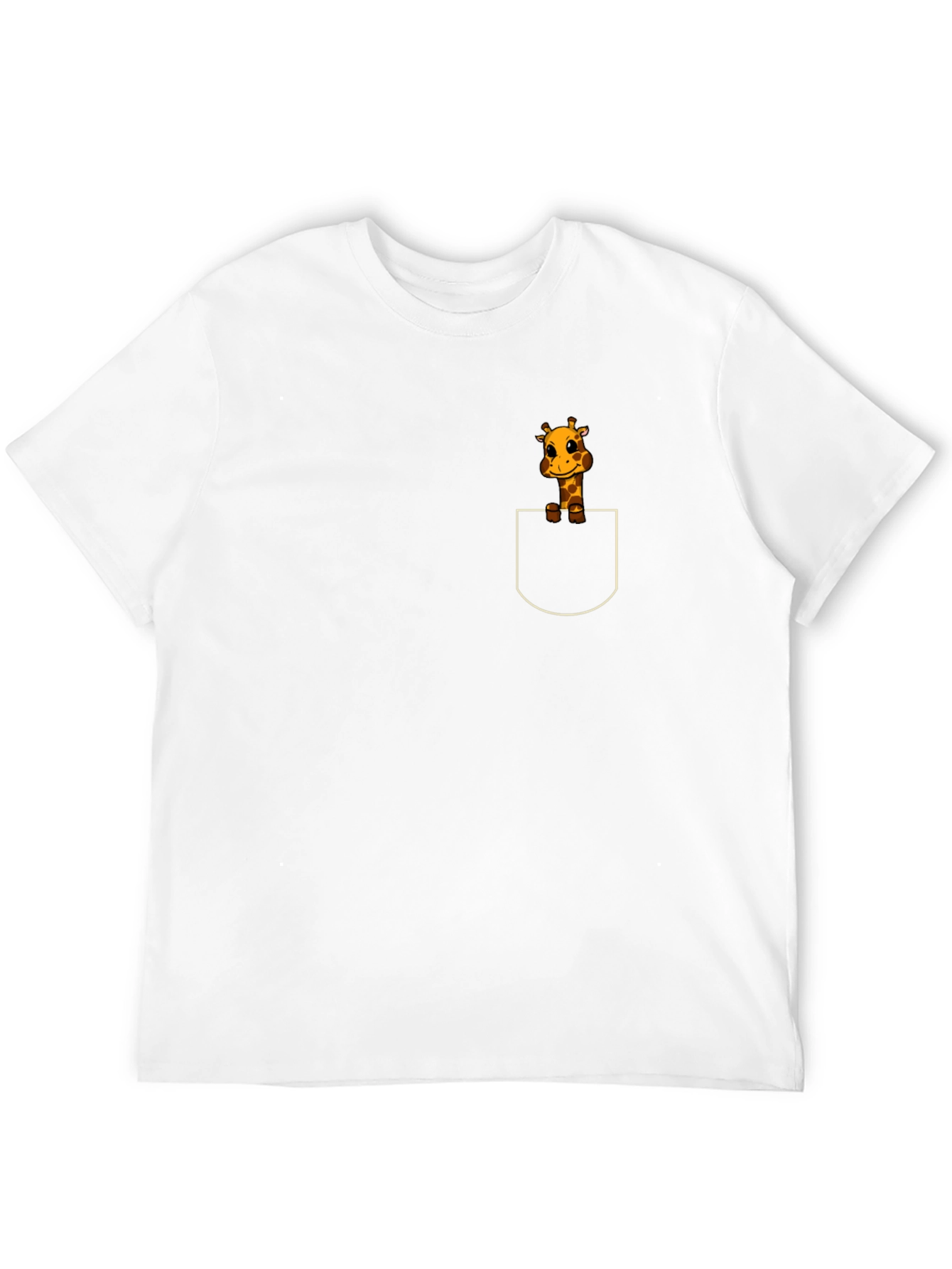 Giraffe in Pocket Black T-Shirt