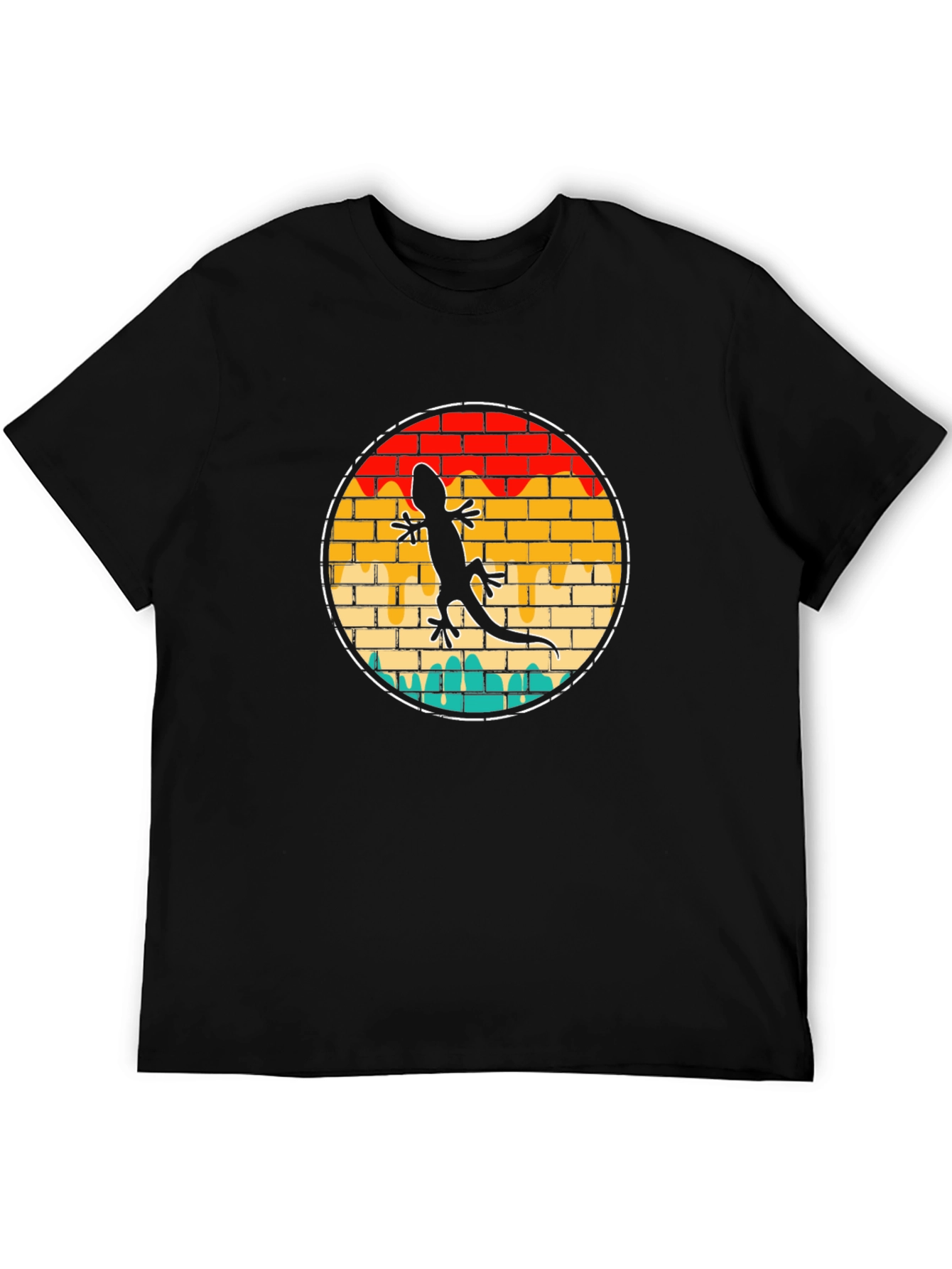 Lizard Brick Wall Circle T-Shirt