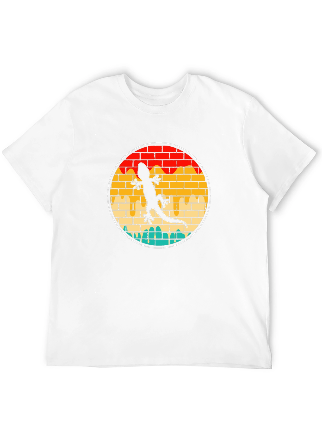 Lizard Brick Wall Circle T-Shirt