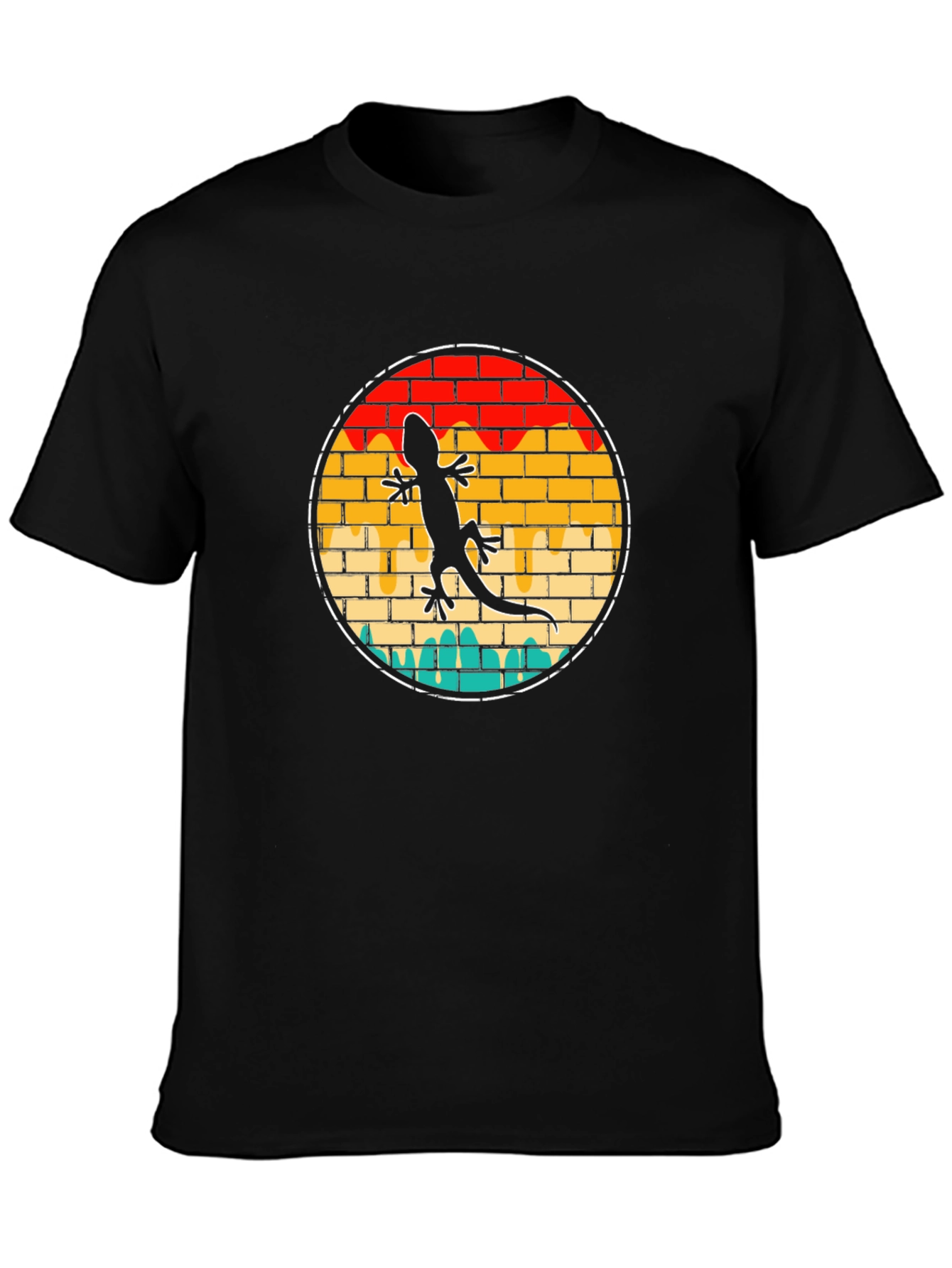 Lizard Brick Wall Circle T-Shirt