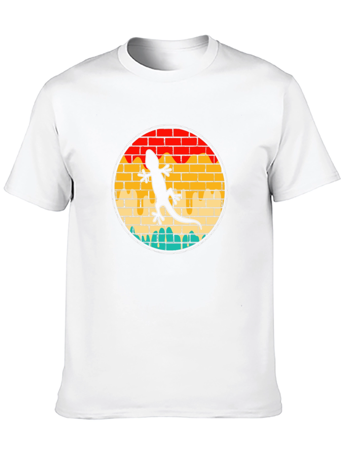 Lizard Brick Wall Circle T-Shirt