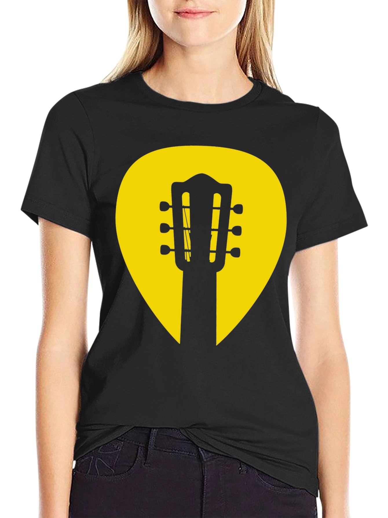 Guitar Pick Graphic Tee - Classic Musician Style