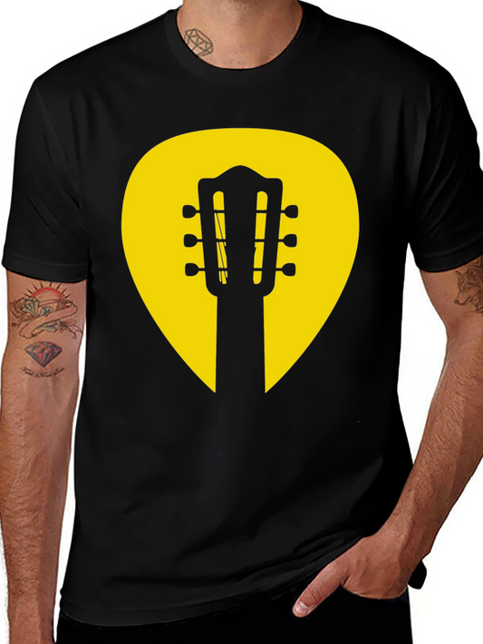 Guitar Pick Graphic Tee - Classic Musician Style