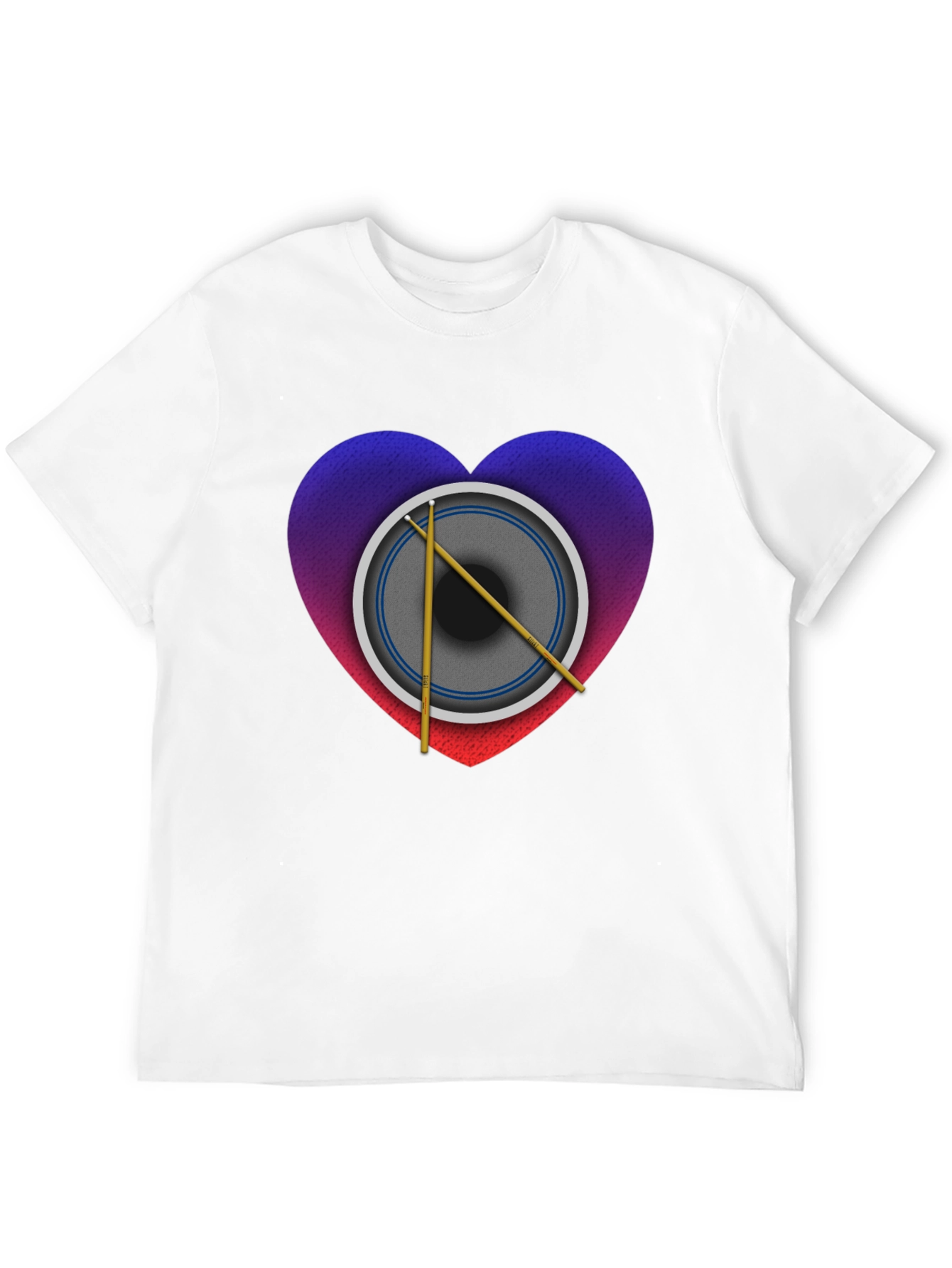 Drum Heart Graphic Tee - Music Lover Shirt