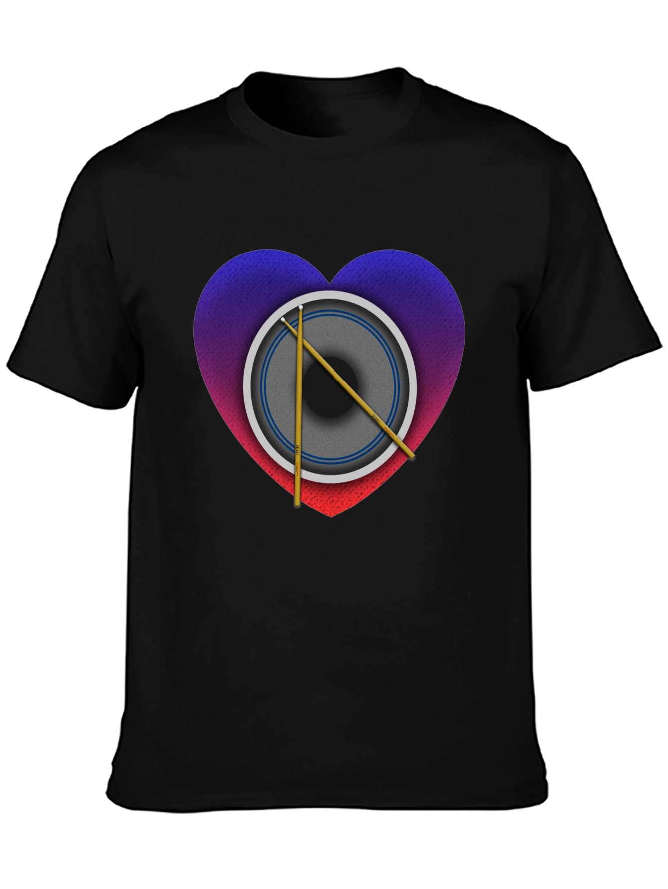 Drum Heart Graphic Tee - Music Lover Shirt