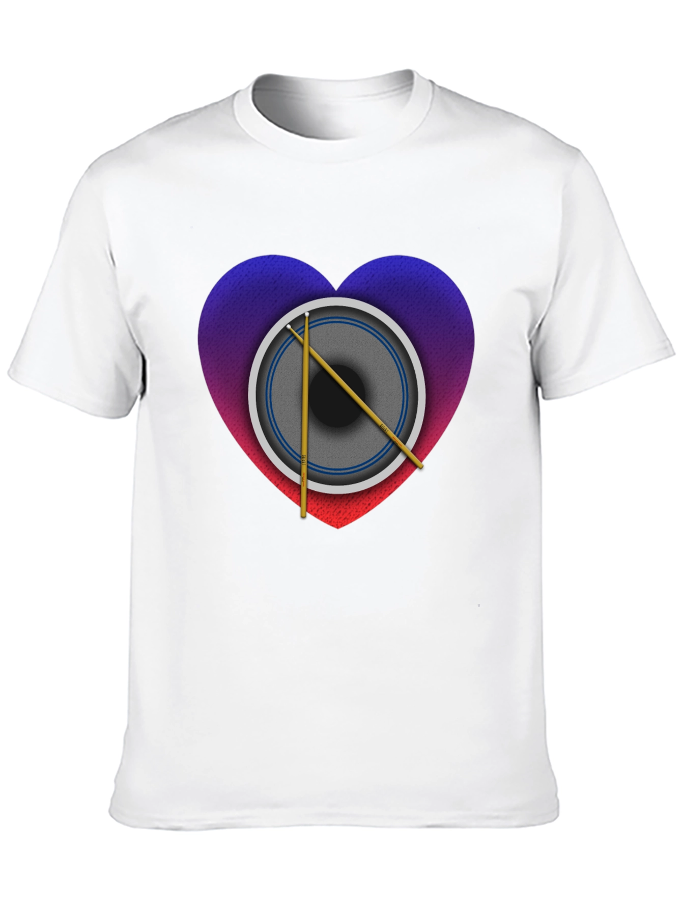 Drum Heart Graphic Tee - Music Lover Shirt