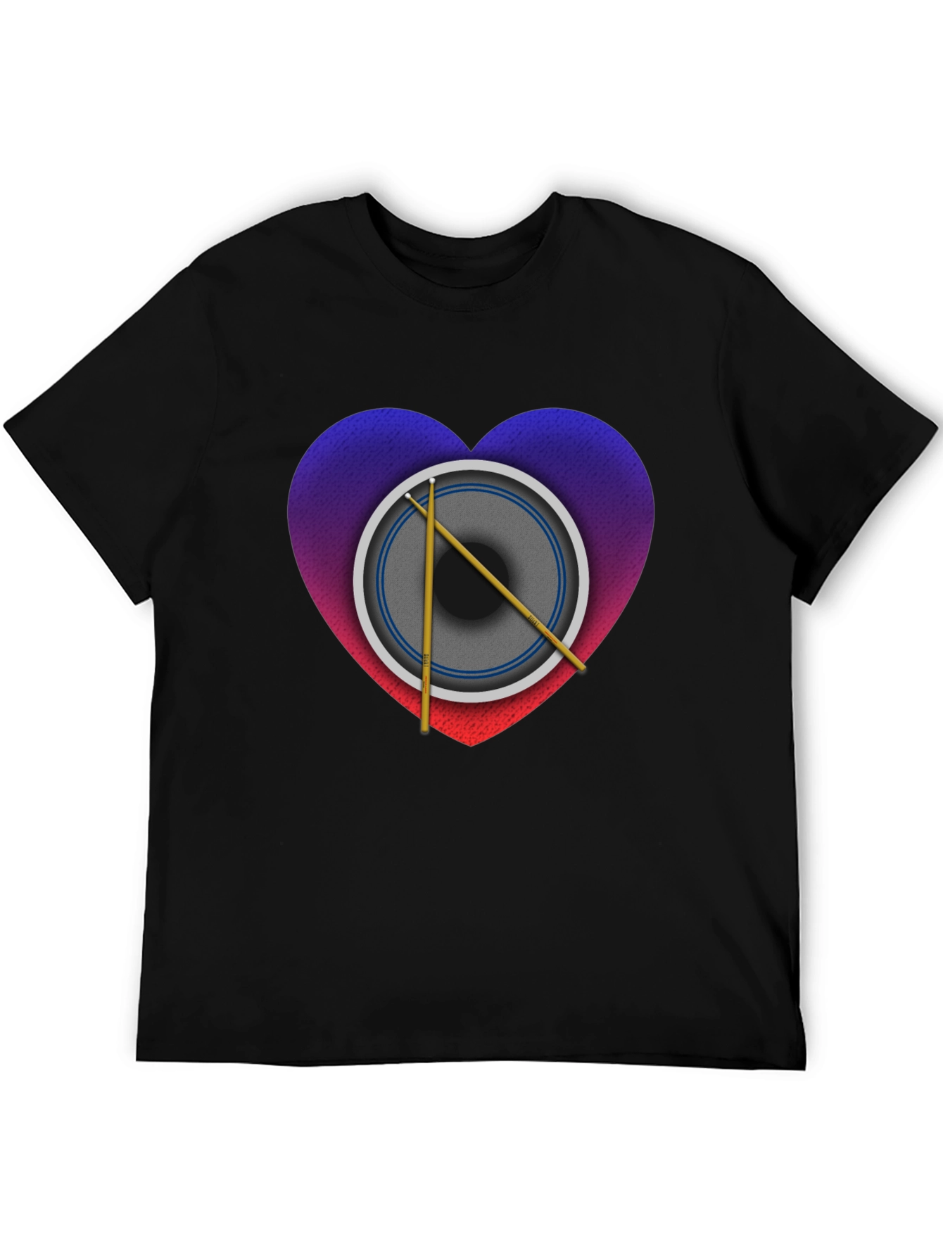 Drum Heart Graphic Tee - Music Lover Shirt