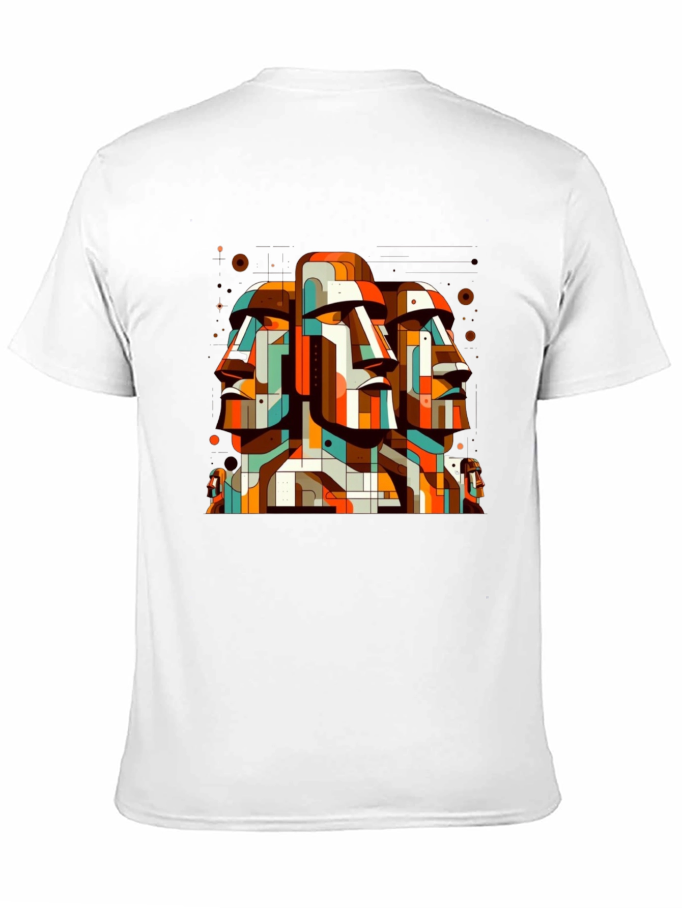 Moai Head Geometric Art Graphic Tee