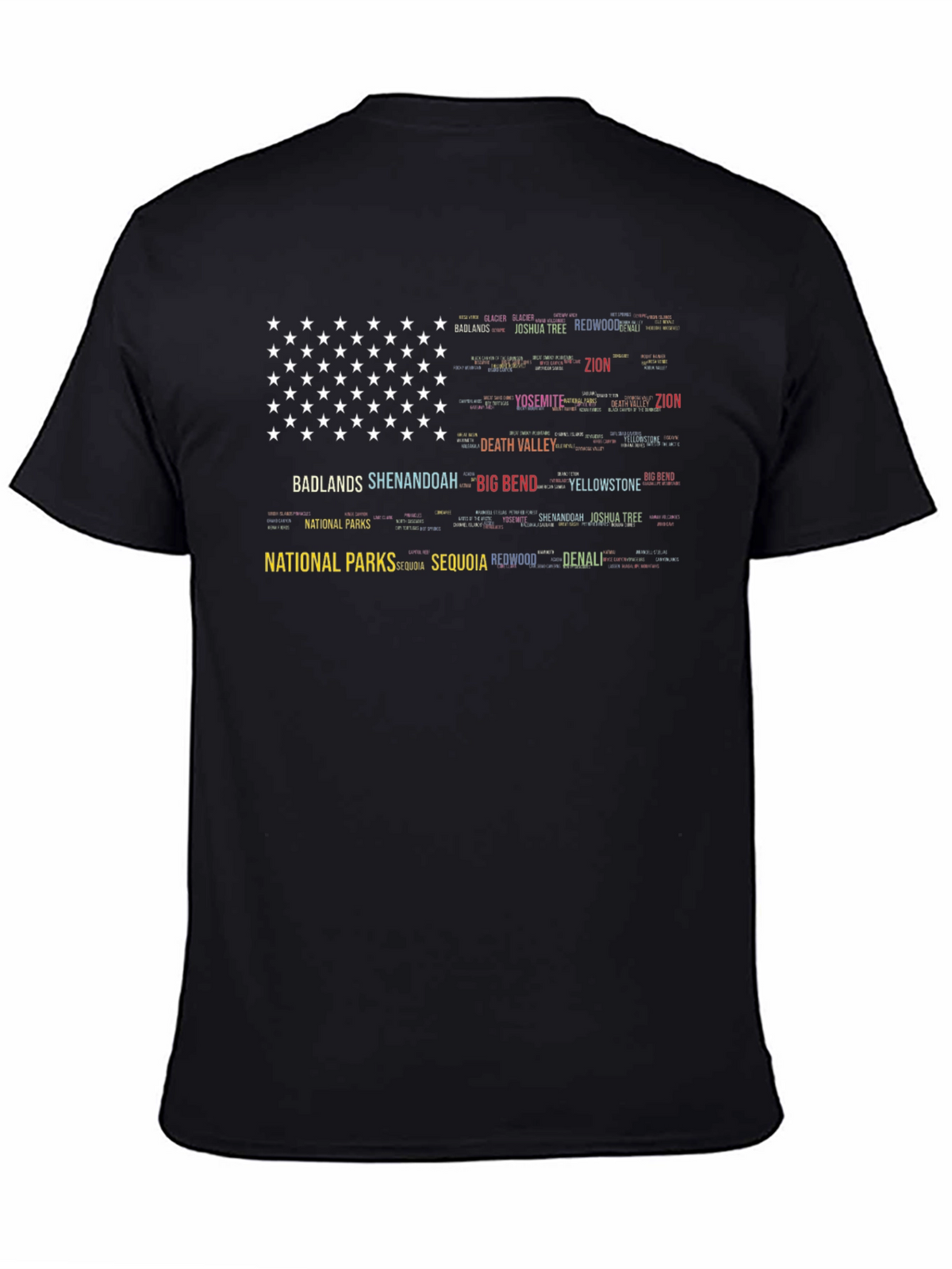 National Parks American Flag Word Art T-Shirt