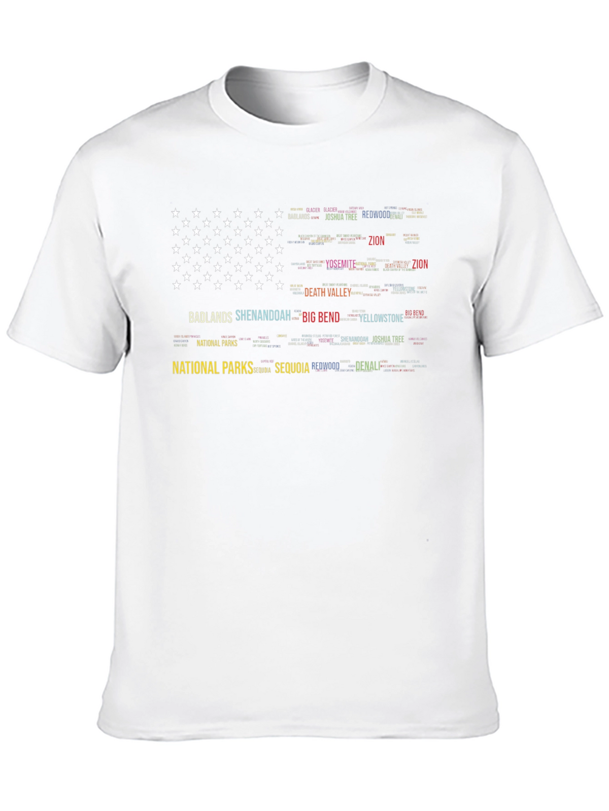 National Parks American Flag Word Art T-Shirt